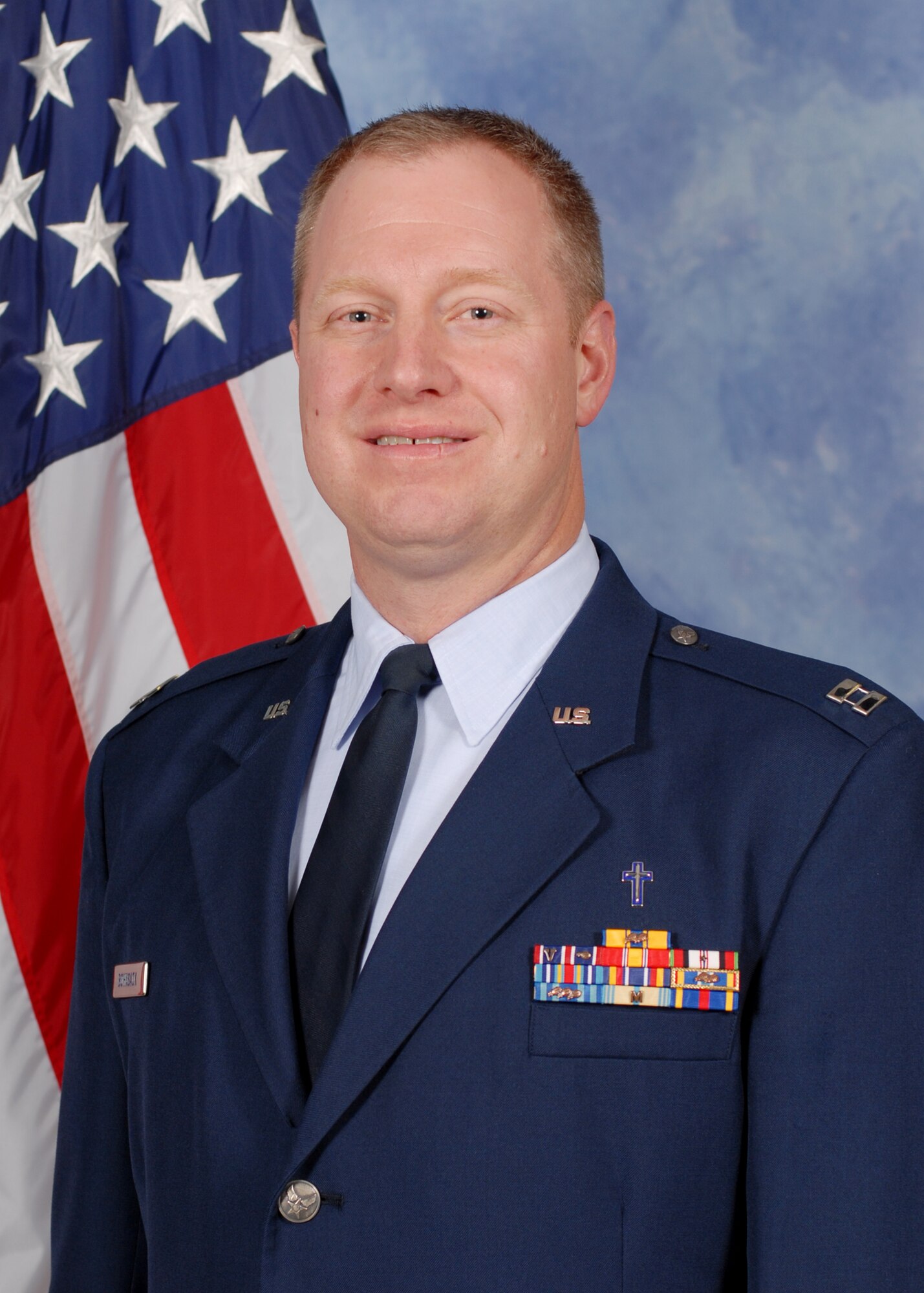 GOODFELLOW AIR FORCE BASE, Texas -- Chaplain (Capt.) Robert D. Bohnsack, 17th Training Wing, is the 17th Training Wing and Team Goodfellow 2013 Company Grade Officer of the Year. (U.S. Air Force photo/ 17th Training Wing Public Affairs)