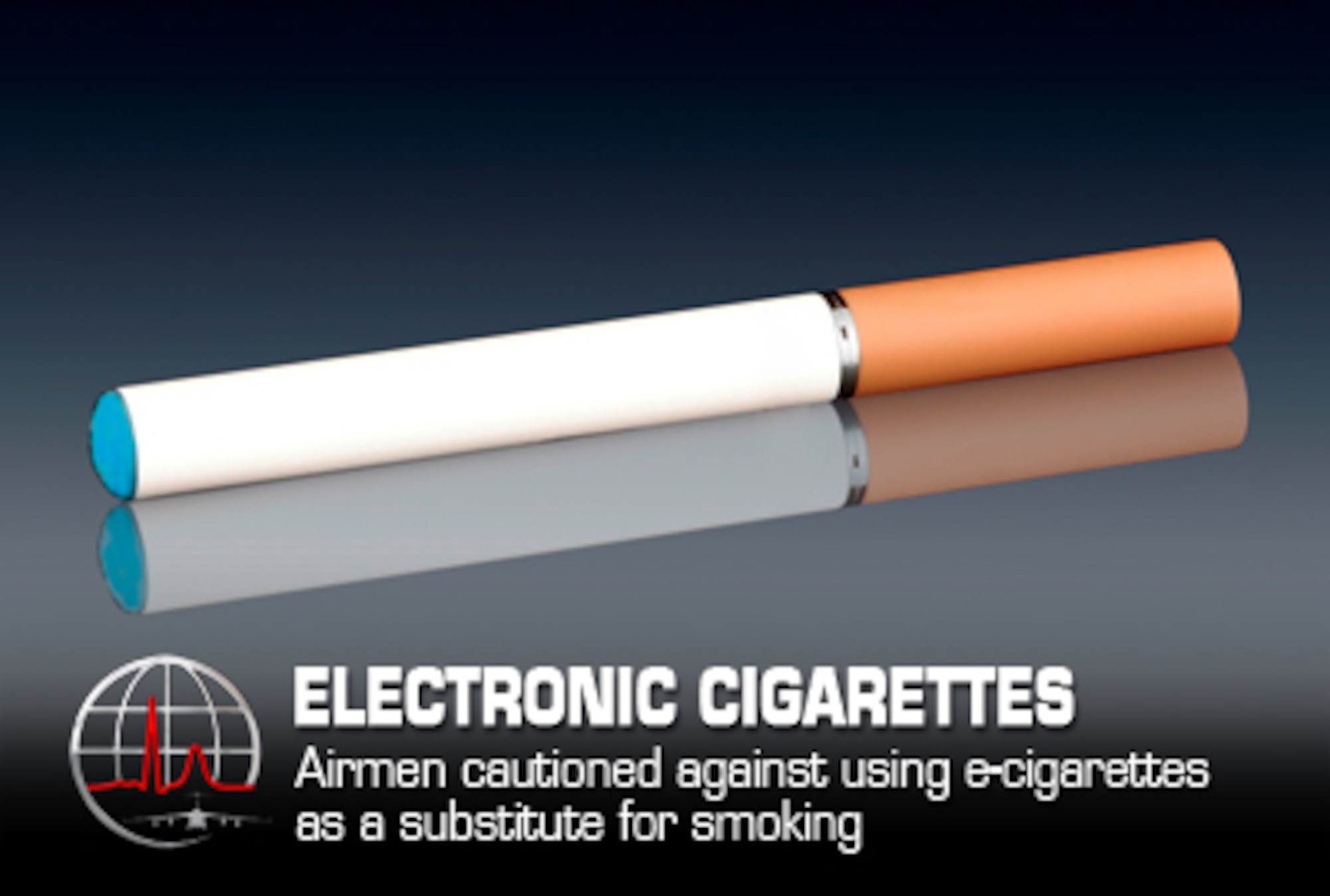 Electronic cigarette use is becoming a popular alternative to traditional cigarettes, but the upward trend is becoming a concern for health care providers. (Air Force graphic / Steve Thompson)