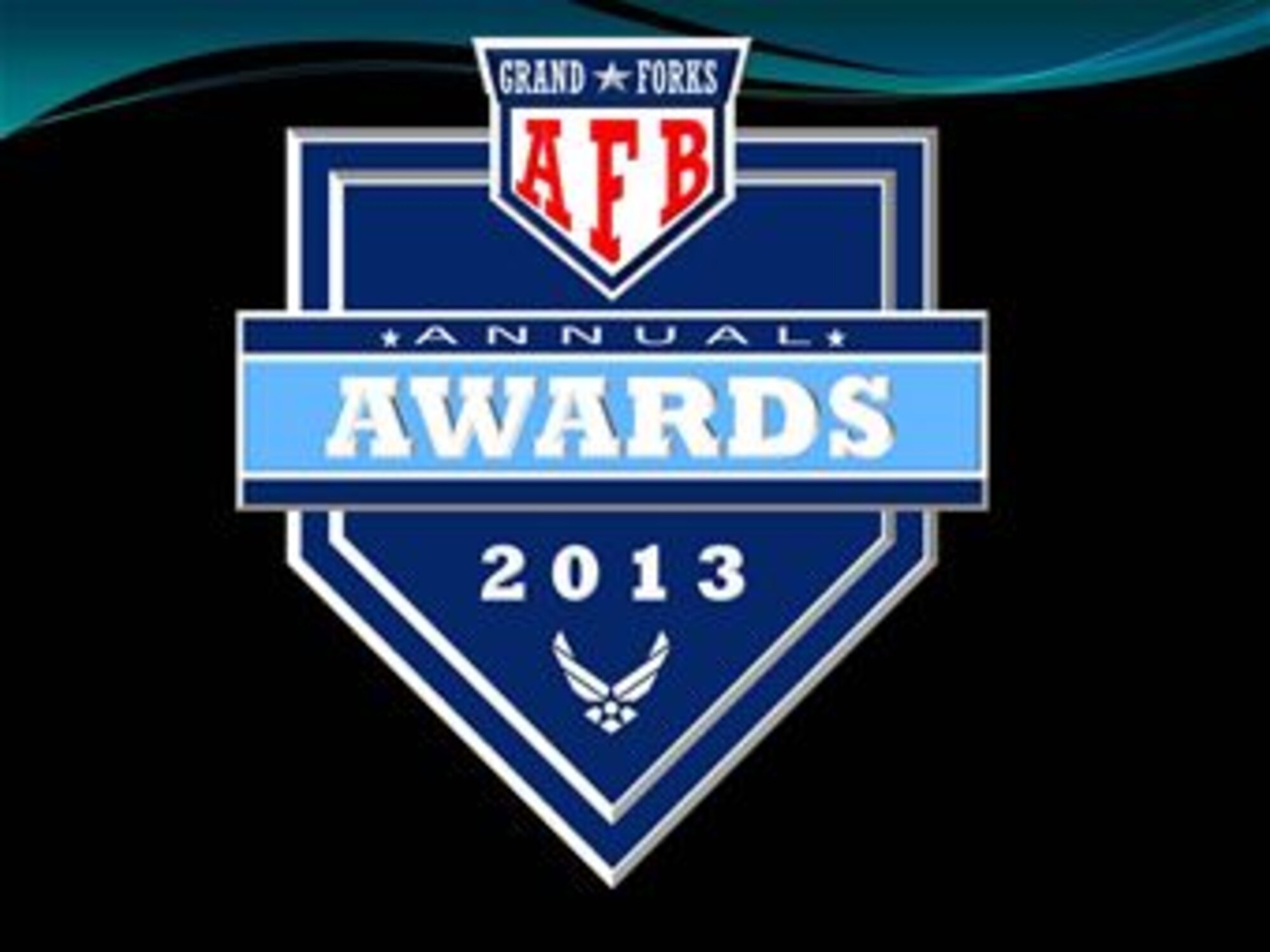 2013 Grand Forks Air Force Base Annual Awards logo. The design was inspired by a logo for the NFL draft. The Warriors of the North celebrated the 2013 Grand Forks Air Force Base Annual Awards Feb. 7, 2014, at the Northern Lights Club on Grand Forks AFB, N.D. This year’s ceremony featured a casual, sports theme format. (U.S. Air Force graphic/Staff Sgt. Luis Loza Gutierrez)