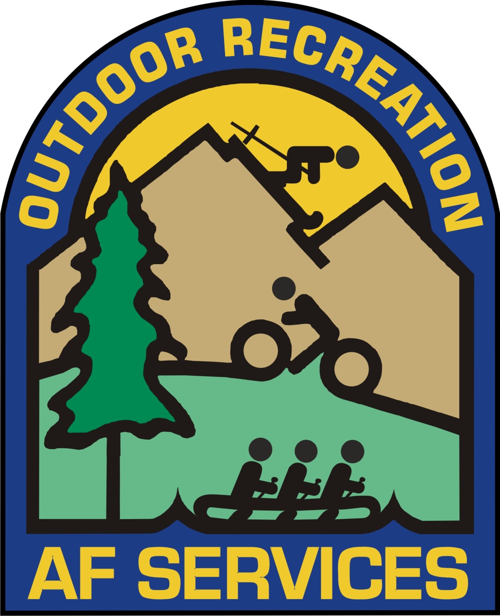 Ronn Linn created this Outdoor Recreation logo in the early 1990s. It is still in use today. (U.S. Air Force graphic/Ronn Linn)