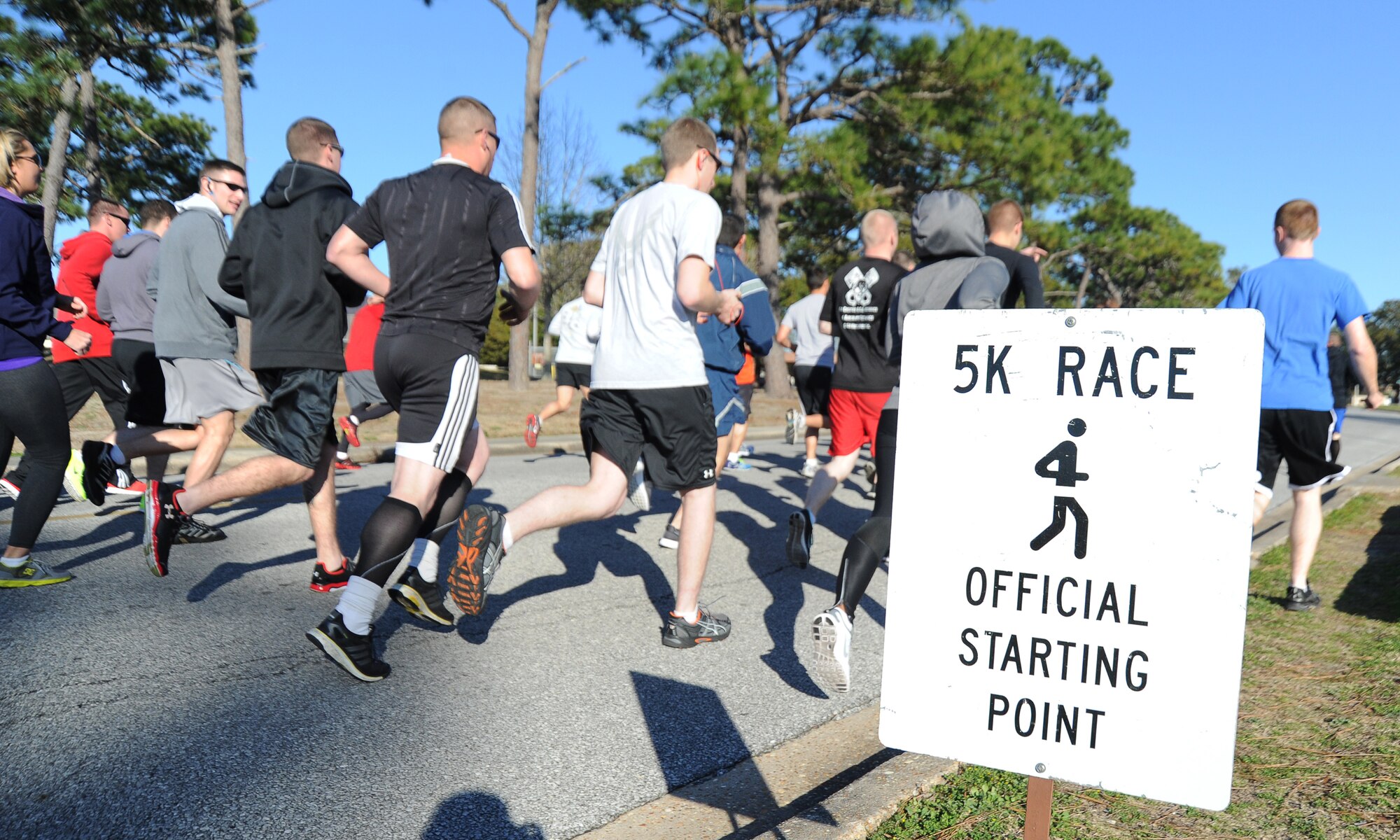 Members of TeamTyndall participate in the annual Run for Your Heart 5K Feb. 13 which started and ended in front of the base track. The event was hosted by the fitness center and had close to 100 participants. (U.S. Air Force photo by Airman 1st Class Alex Echols)
