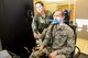 Capt. Julianne Gillespie, 62nd Airlift Wing aerospace and operational physiologist, checks the breathing of Airman 1st Class Erich Held, 62nd Medical Squadron optometry technician, doubling as a pilot using the Reduced Oxygen Breathing Device at the McChord Field clinic, Feb. 5, 2014 at Joint Base Lewis-McChord, Wash. The ROBD will ultimately replace the more expensive altitude chamber for the required re-fresher training aircrew needs every five years. (U.S. Air Force photo/Tech. Sgt. Sean Tobin)
