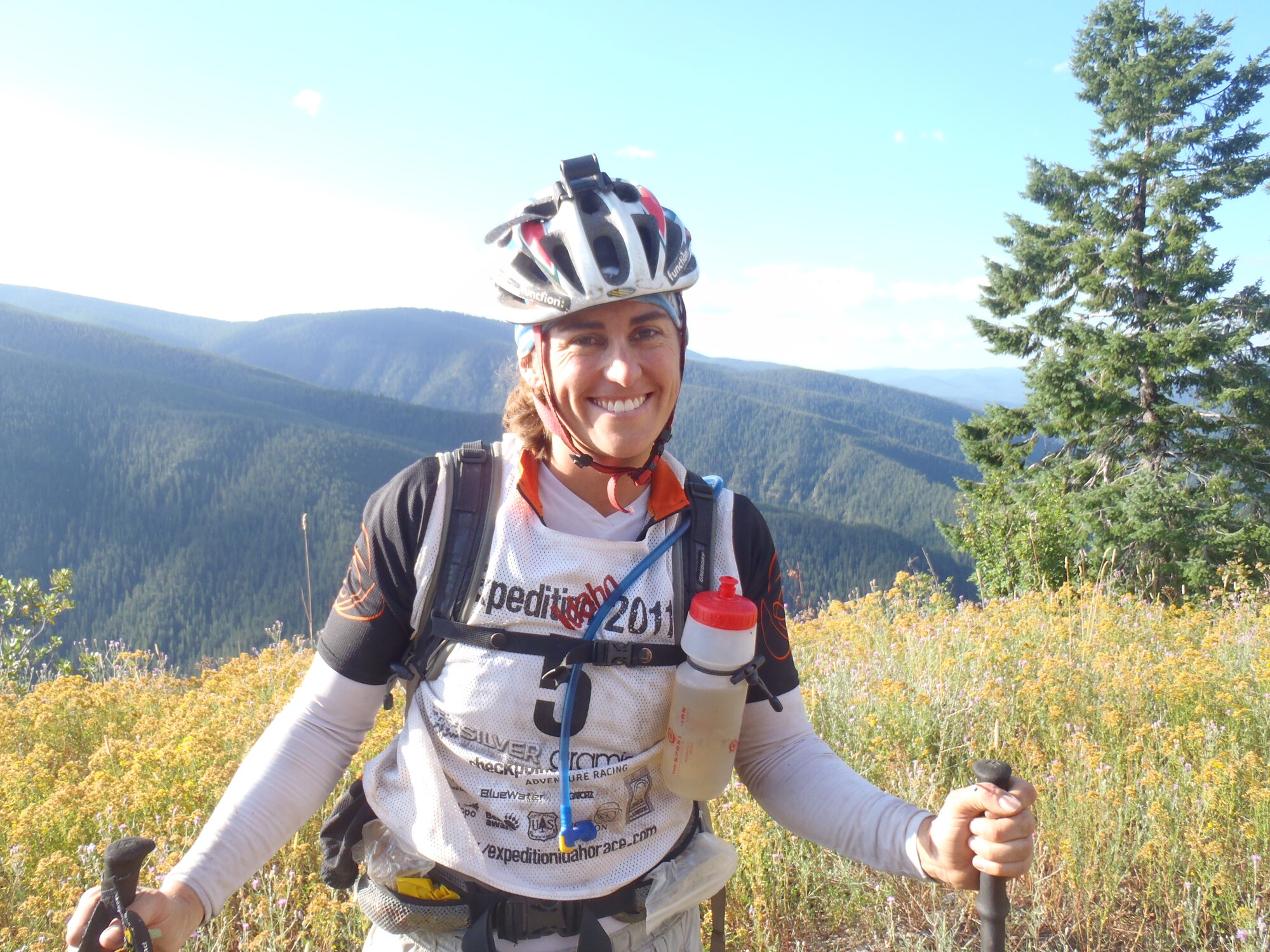 Lt.Cmdr. Melissa Coombes is seen in the middle of a race in Idaho. (courtesy photo)