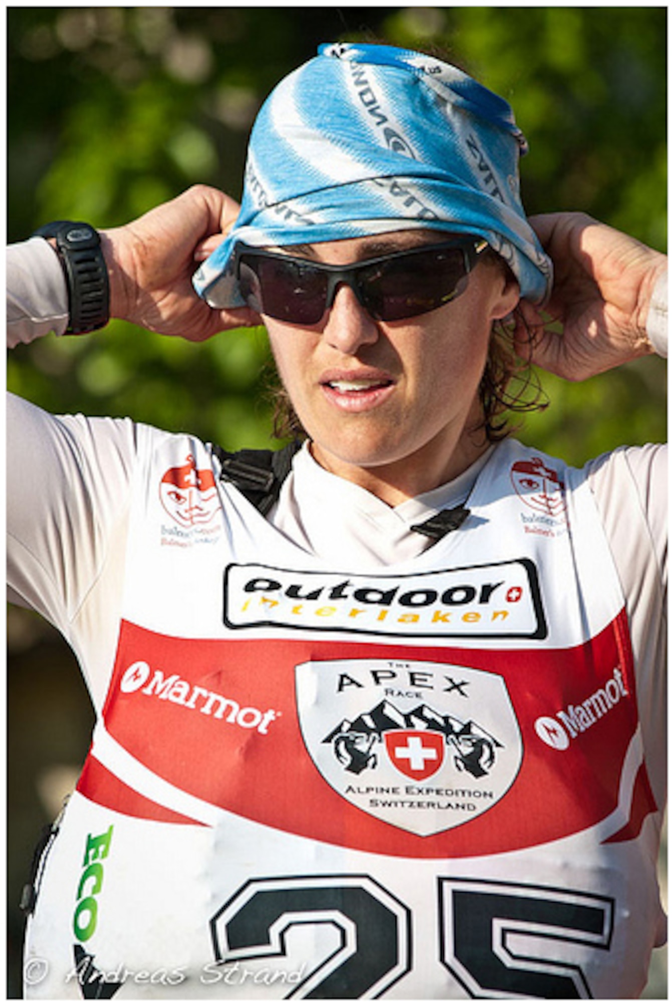 Lt. Cmdr. Melissa Coombes, Navy Central Command Forward Headquarters Manas/Qatar assistant officer in charge, gets ready for The Alpine Expedition Switzerland Adventure Race June 2011. (Courtesy photo/Andres Strand photography)