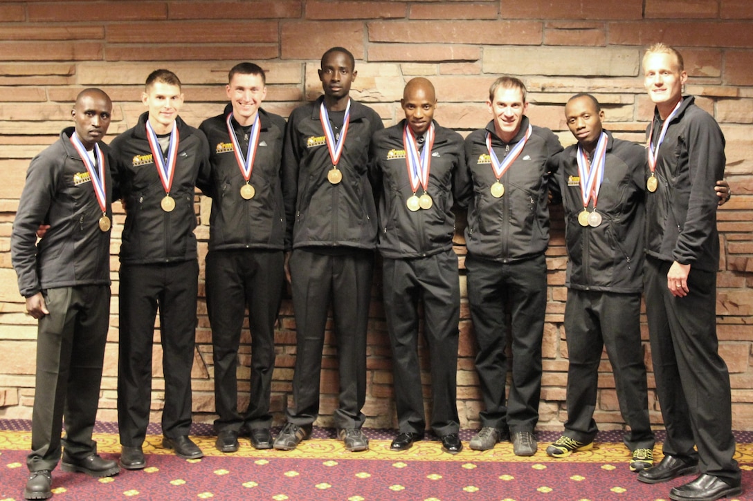 Army Men repeat as champions in the 2014 Armed Forces Cross Country Championship held in conjunction with the USA Track and Field Cross Country National Championship on 15 February in Boulder, Colo.