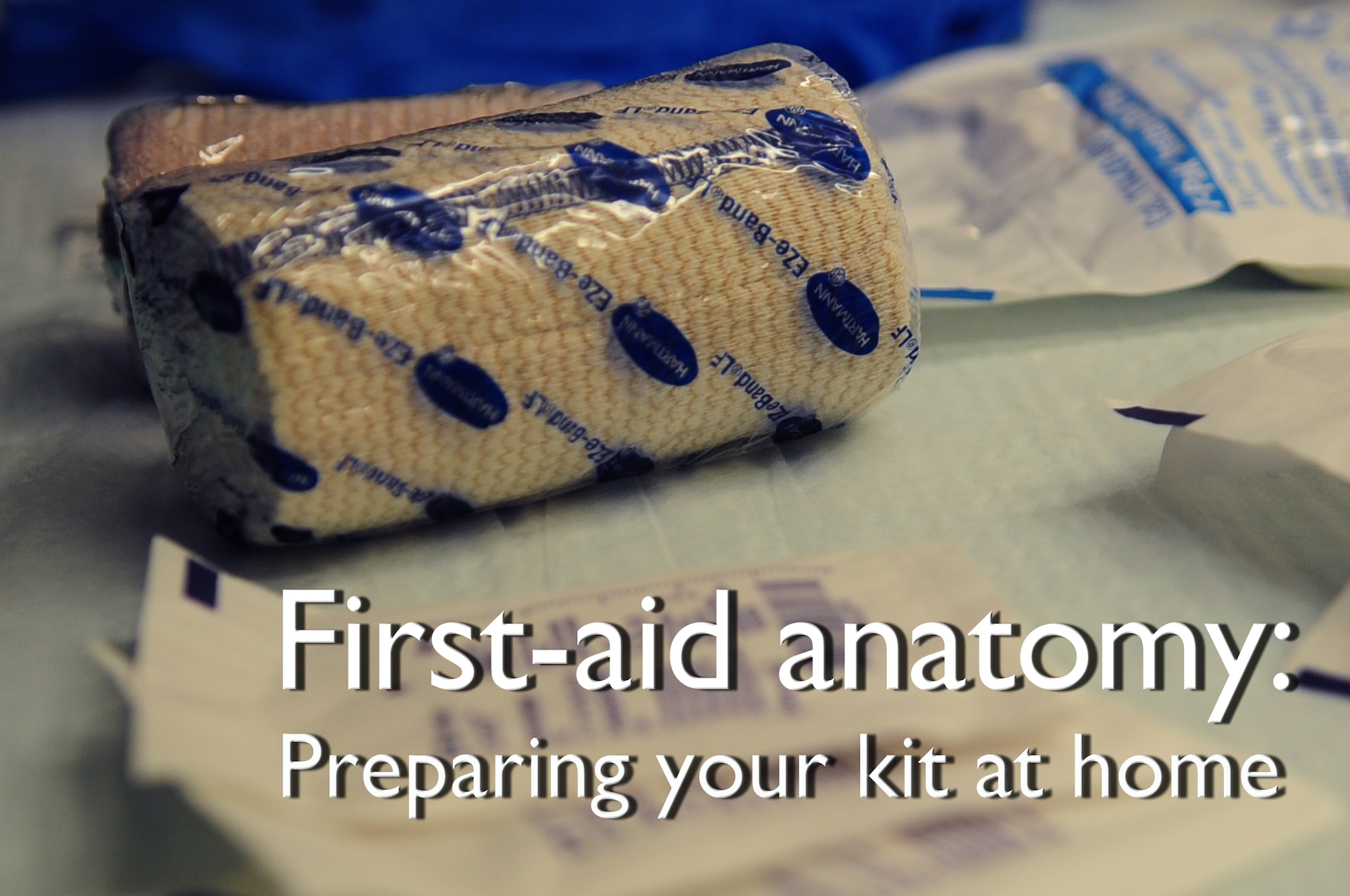 A correctly-packed first-aid kit is necessary for Service members and their families. Having a first-aid kit in the home, along with the proper training to use the items, can help mitigate an emergency. (U.S. Air Force photo illustration by Airman 1st Class Areca T. Wilson/Released)