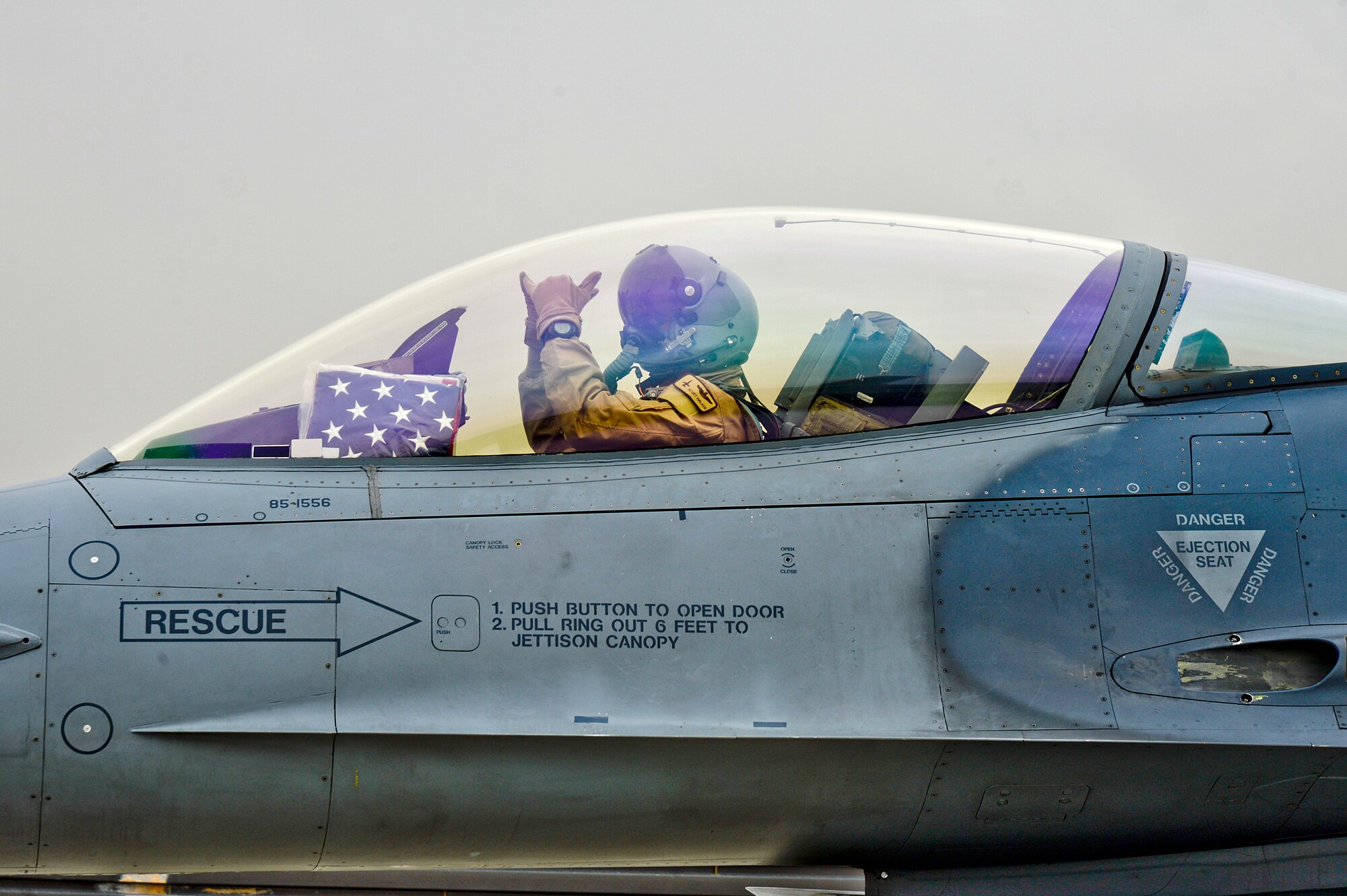 U.S. Air Force Lt. Col. Scott Walker, F-16 Fighting Falcon pilot, prepares to take-off at Bagram Airfield, Afghanistan, Feb. 18, 2014. Walker is the 495th Fighter Group detachment 93 commander from Homestead Air Reserve Base, Fla. (U.S. Air Force photo by Senior Airman Kayla Newman/Released)