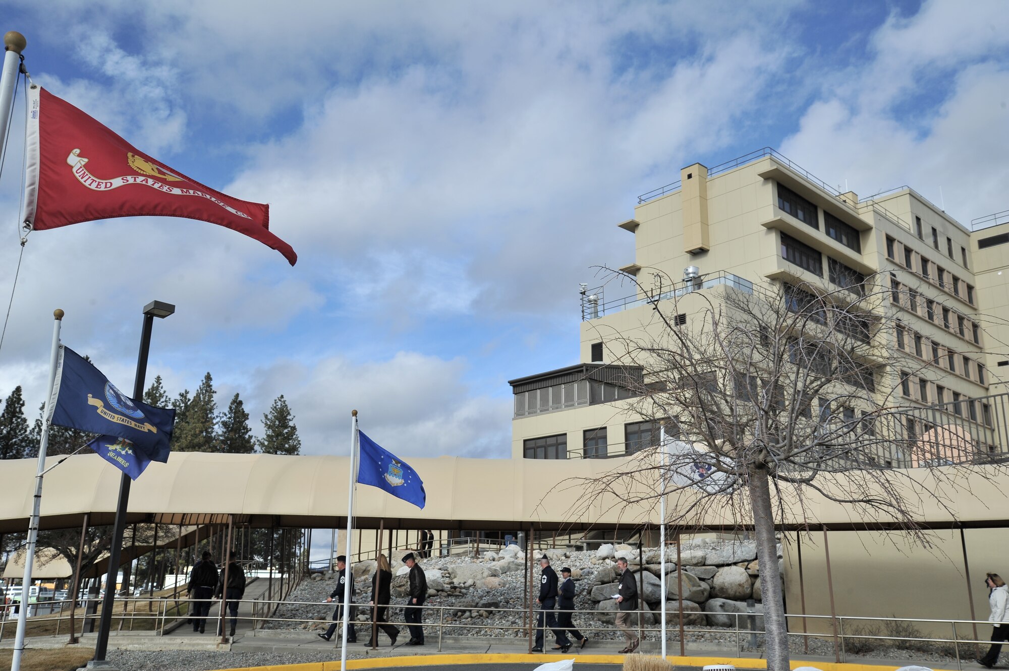 Active Duty and Air National Guard leadership from Fairchild Air force Base, Wash., visit the Spokane Veterans Affairs Medical Center to meet veterans and the medical staff in Spokane Wash., Feb. 14, 2014. The Spokane VAMC is dedicated to providing quality health care services to veterans. In carrying out this mission, the VAMC focuses on providing primary and secondary care, with emphasis on preventive health and chronic disease management. Sharing agreements exist with the 92nd Medical Group at Fairchild AFB, Indian Health Services for Native Americans, and the Idaho and Washington State Departments of Veterans Affairs for the care of state home residents in Lewiston, Idaho, and Spokane. (U.S. Air Force photo by Staff Sgt. Alexandre Montes/Released) 