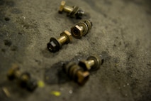 Airmen of the 5th Maintenance Squadron fabrication flight handle all aircraft assigned to Minot Air Force Base and schedules routine maintenance for each one. Some of the tasks the fabrication flight perform are: welding, engine repair, painting, machine work, searching for cracks and damaged parts, rivet work, creating screws and bolts, and even doing work for the 54th Helicopter Squadron. (U.S. Air Force photo/Senior Airman Brittany Y. Auld)