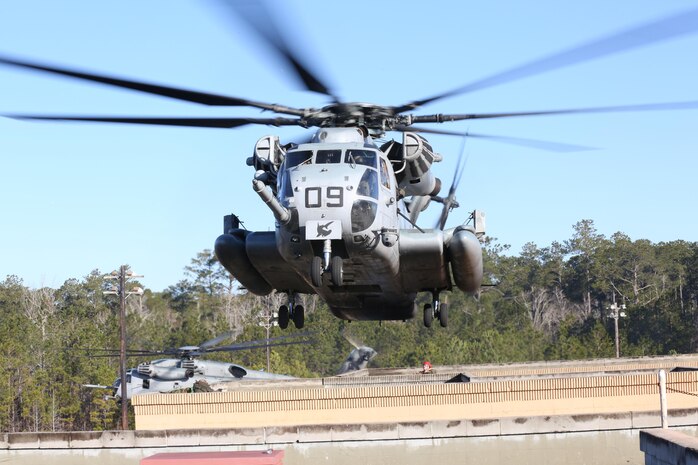 Approximately 120 Marines from the royal Netherland Marine Corps stationed on the island of Aruba visited Marine Corps Base Camp Lejeune, Feb. 14, to conduct fast-rope operations and military operations in urban terrain (MOUT) training. Marine Heavy Helicopter Squadron (HMH) 461 aboard Marine Corps Air Station New River provided the helicopter support for the training exercise.