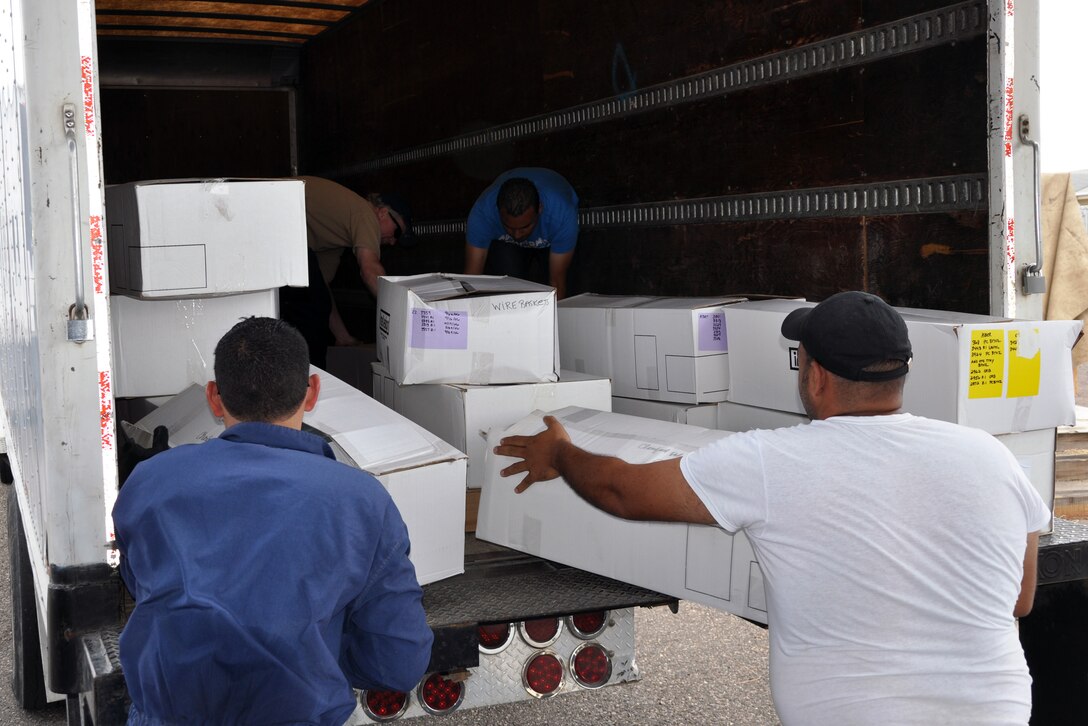 More than 19,000 pounds of donated medical supplies and equipment were picked up from Soto Cano Air Base by the non-governmental organization "Helping Hands for Honduras," working in conjunction with the United States Agency for International Development (USAID), Feb. 19, 2014. The six pallets of medical supplies originally arrived at Soto Cano via C-17 aircraft as "Denton Cargo," Feb. 3, and were offloaded and staged for pickup by Joint Task Force-Bravo's 612th Air Base Squadron.  (U.S. Air Force photo by Capt. Zach Anderson) 