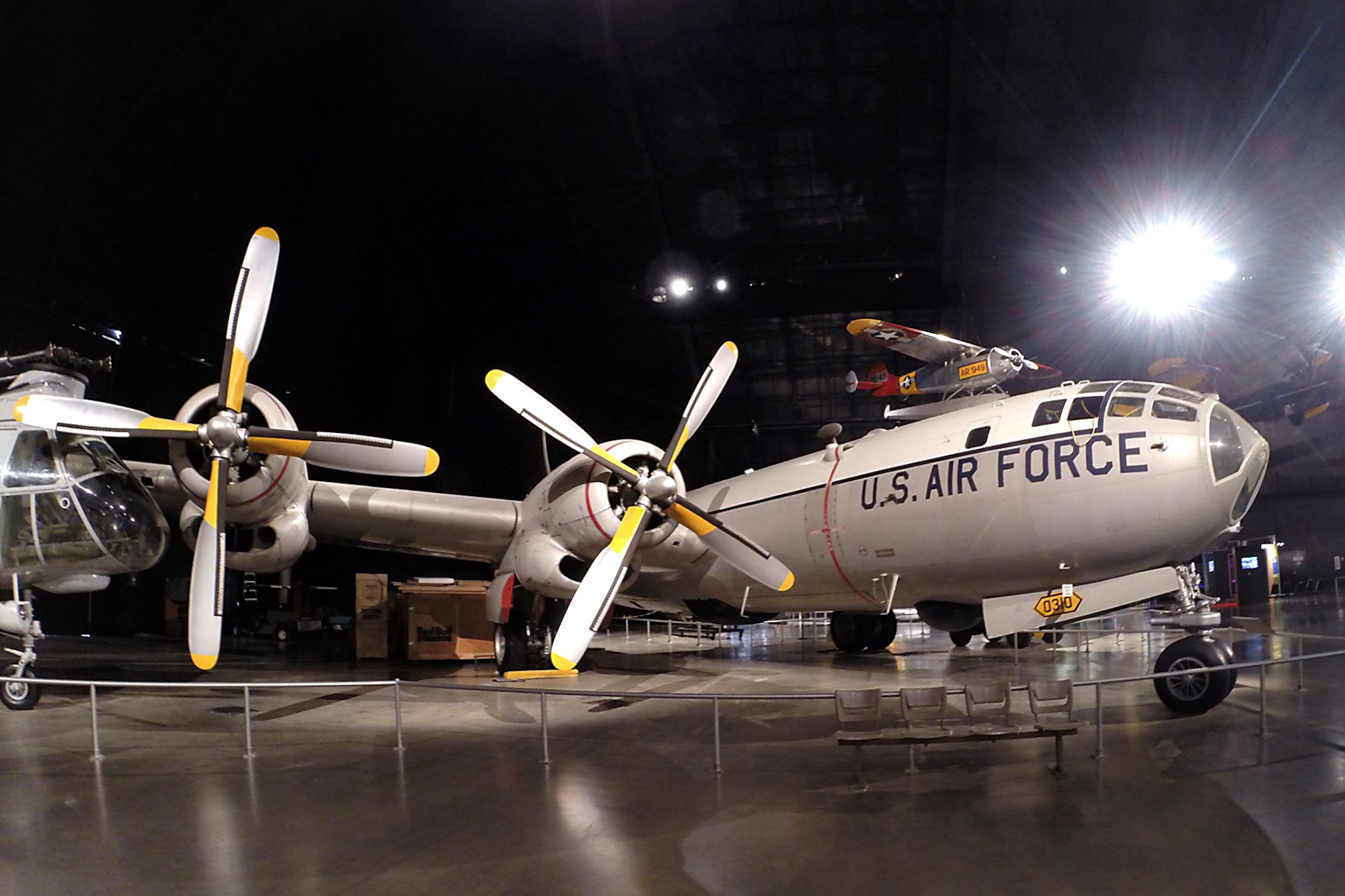 The Boeing WB-50D Superfortress on display in the Cold War Gallery at the National Museum of the U.S. Air Force. (U.S. Air Force photo)
