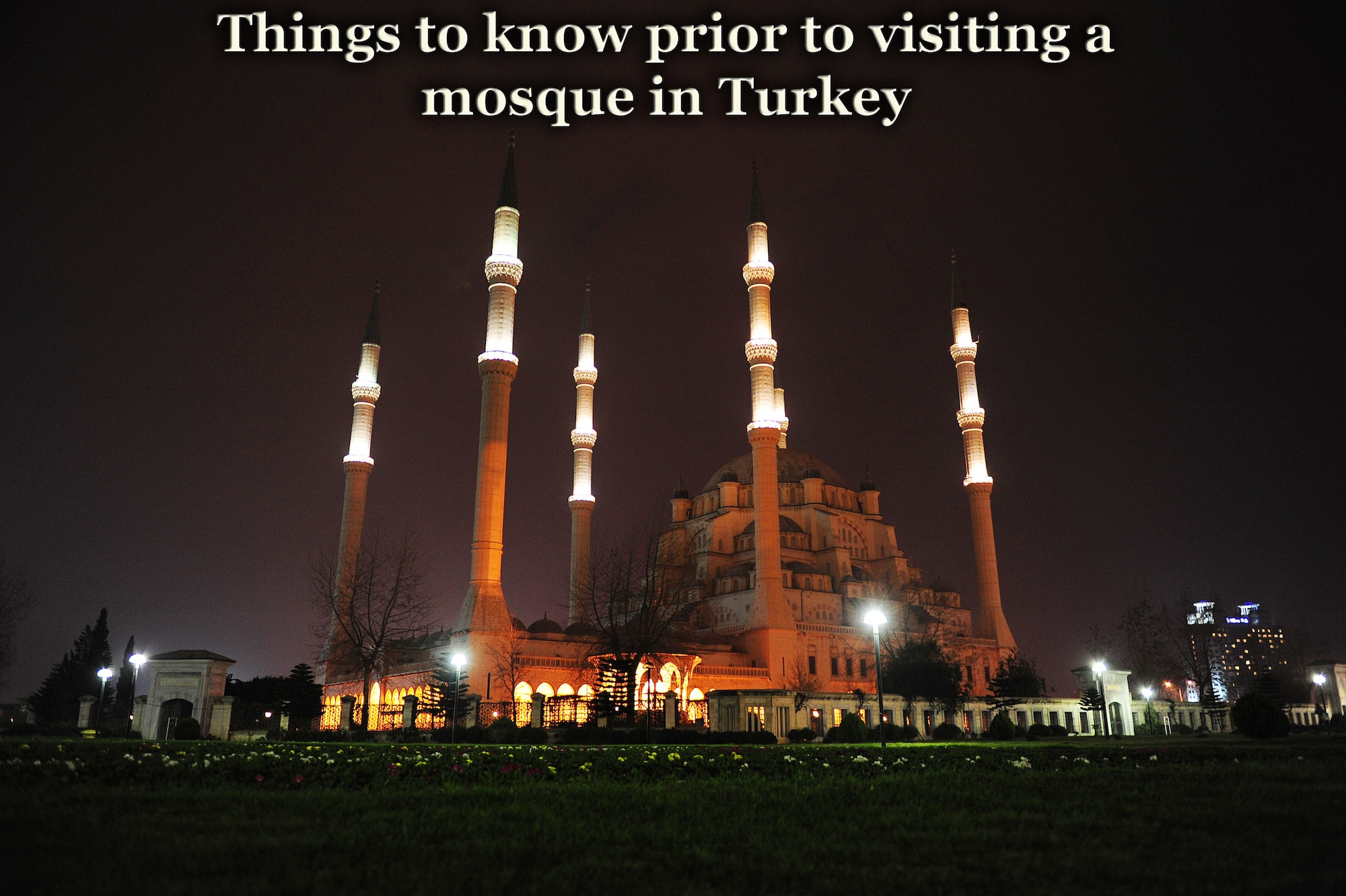 The Sabanci Mosque illuminates the sky Feb.  10, 2013 in Adana, Turkey.  The Sabanci Mosque is the largest mosque in Turkey, with the capacity to hold up to 28,500 people. (U.S. Air Force photo illustration by Airman 1st Class Nicole Sikorski/Released)