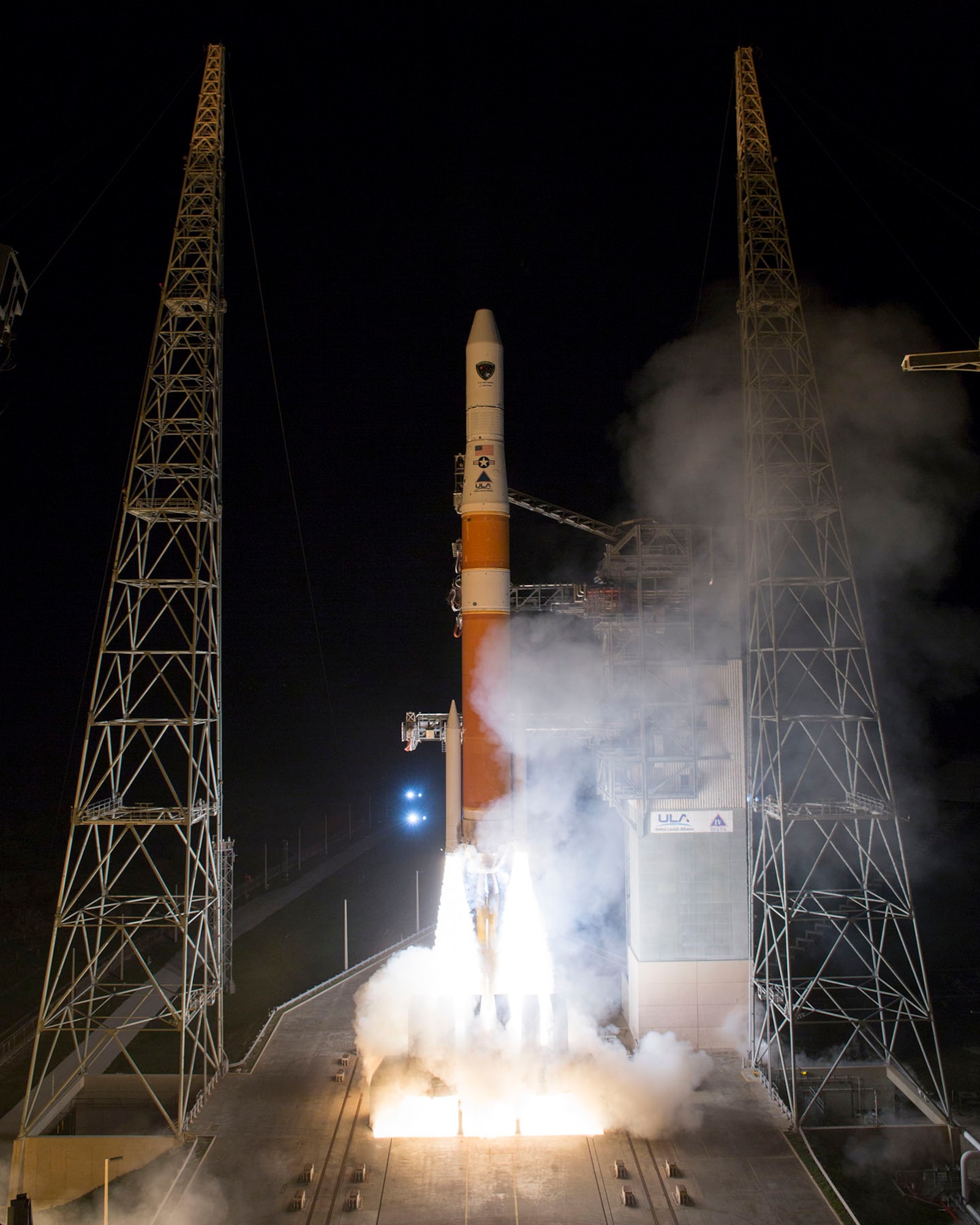 Cape Canaveral Air Force Station, Fla. (Feb. 21, 2014) - A United Launch Alliance (ULA) Delta IV rocket successfully launched the Global Positioning System (GPS) IIF-5 satellite for the U.S. Air Force on Feb. 20 at 8:59 p.m. EST from Space Launch Complex-37. GPS IIF-5 is the fifth in a series of next generation GPS satellites and will join a worldwide timing and navigation system utilizing 24 satellites in six different planes, with a minimum of four satellites per plane positioned in orbit approximately 11,000 miles above the Earth's surface. (United Launch Alliance photo/Ben Cooper)