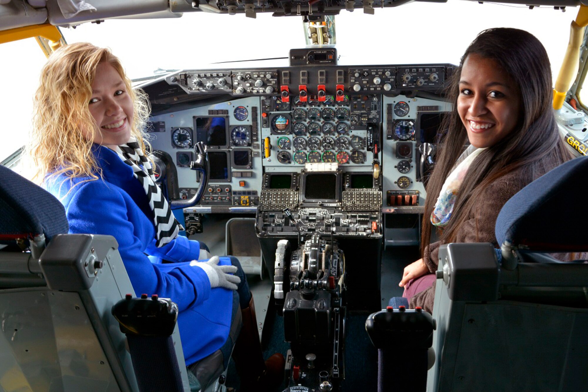 Members of the Wayne County Chamber of Commerce junior leadership program tour a KC-135R Stratotanker during a recent visit to Seymour Johnson Air Force Base. The group members are among the top performing high school juniors in Wayne County. (USAF courtesy photo) 