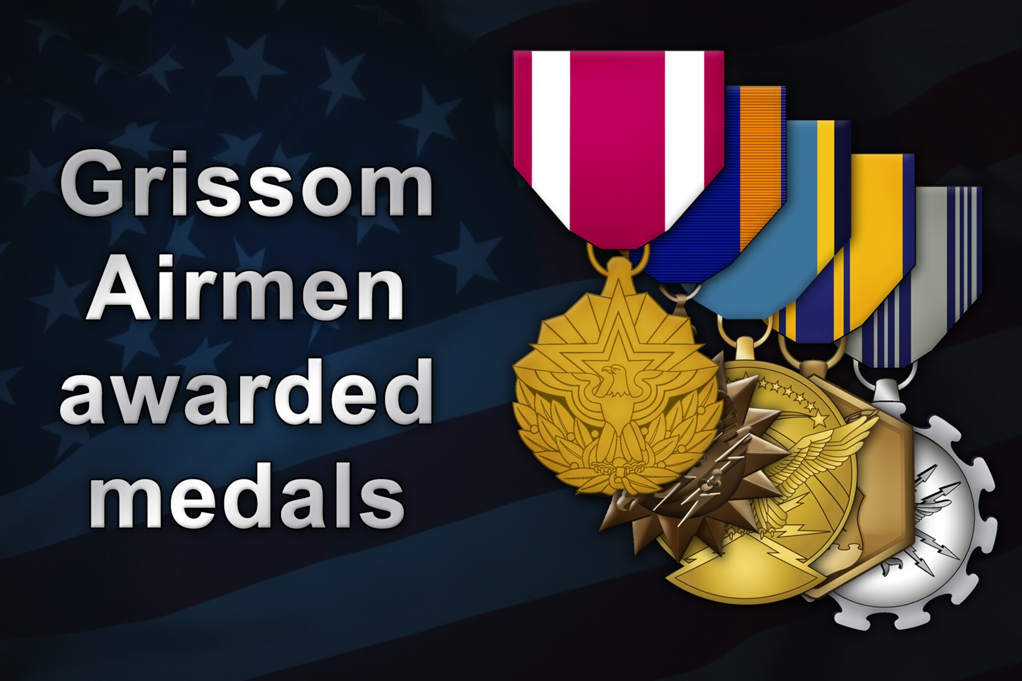 For their meritorious service in the Air Force, several 434th Air Refueling Wing Airmen were recently awarded medals aat Grissom Air Reserve Base, Ind. (U.S. Air Force graphic/Tech. Sgt. Mark R. W. Orders-Woempner)