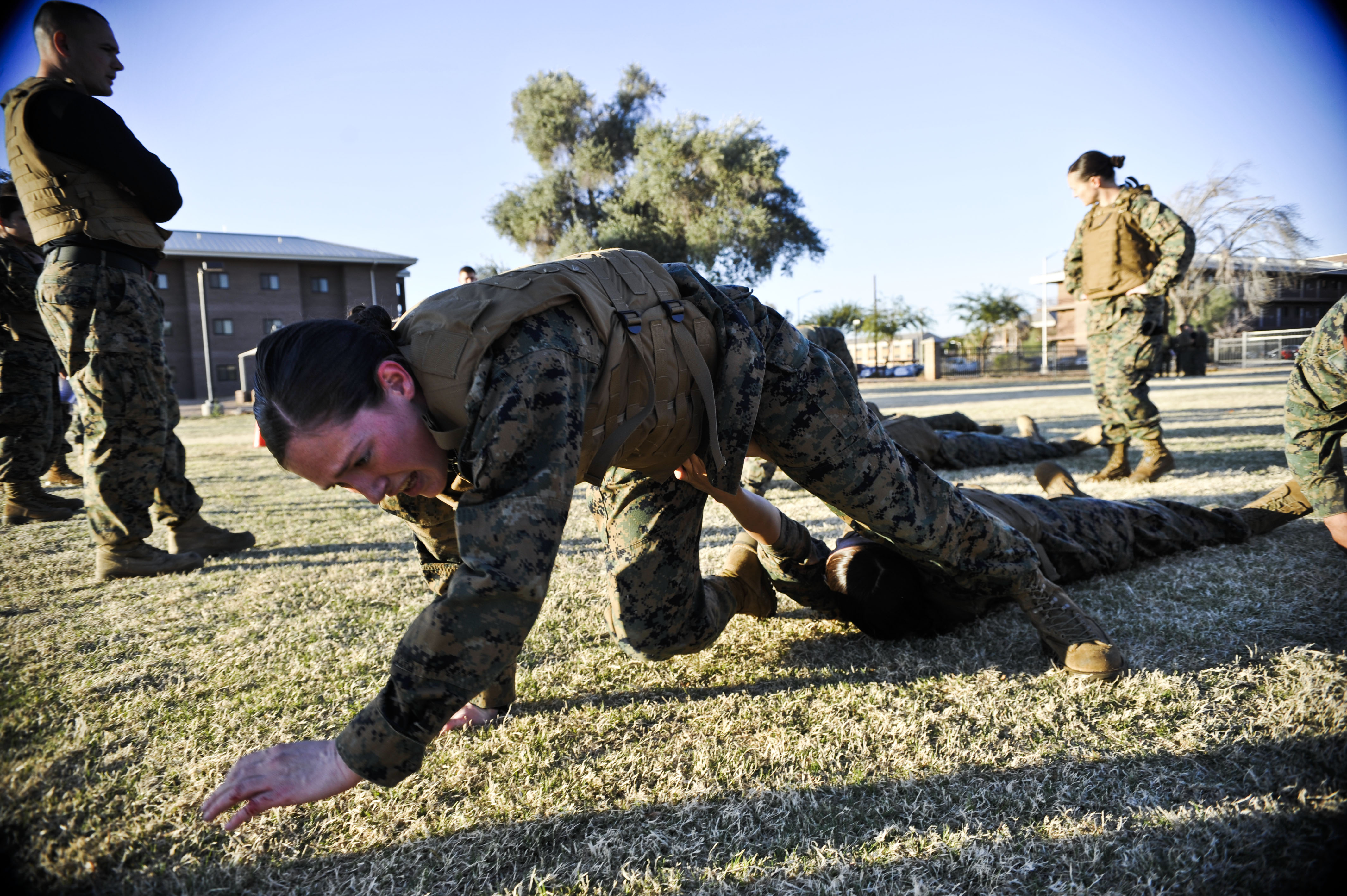 Marines train, MCMAP instructors