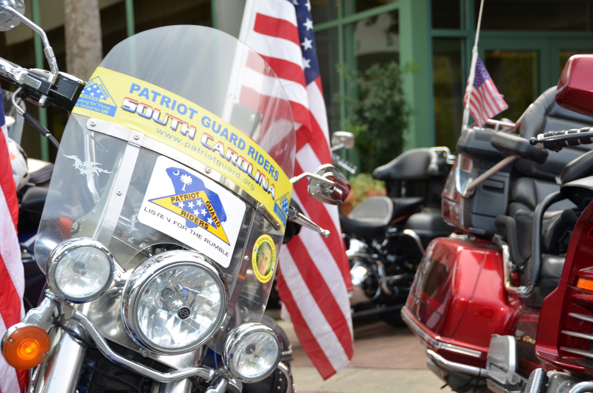 Patriot Guard members arrived for the final day of the Yellow Ribbon Reintegration Program, Hilton Head, S.C., February 22, 2014 to speak and thank everyone for their service. (U.S. Air Force photo/SSgt. Kelly Goonan)