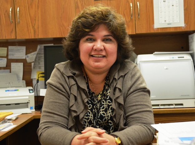Karen Stanbery, Joint Base Charleston's Navy College Office director/test control officer, is credited with helping Charleston's NCO being named the Center for Personal and Professional Developement Navy College Office of the year (small category) for fiscal year 2013. (U.S. Air Force photo/Eric Sesit) 