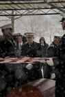 Lt. Gen. Richard T. Tryon, U.S. Marine Corps Forces Command commander, presides over the funeral of retired Marine Brig. Gen. Vincente T. Blaz at Arlington National Cemetery on Feb. 25, 2014. Blaz retired from the Corps in 1980 and went on to serve as Guam's non-voting delegate in the U.S. House of Representative(photo by Lance Cpl. Dan Hosack). For the story, visit http://www.dvidshub.net/news/121146/guam-native-marine-brigadier-general-laid-rest.