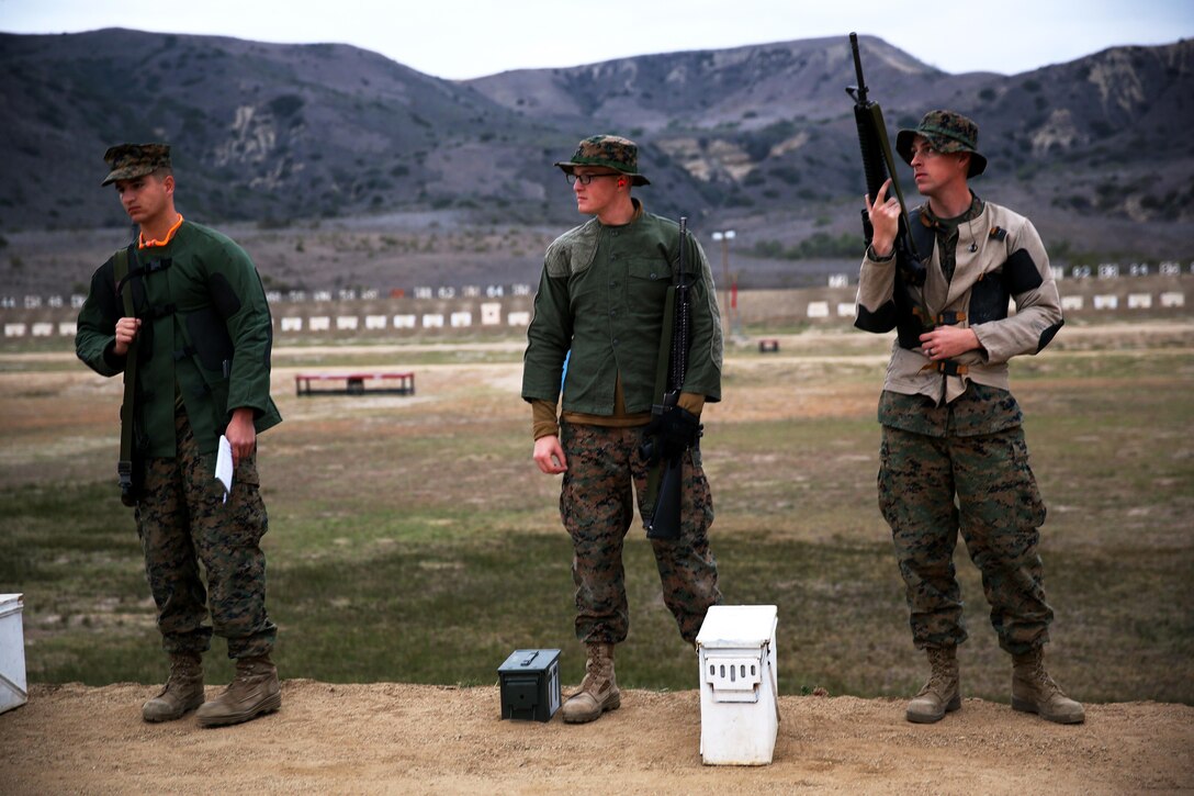 Marines compete in the Western Division Matches that are being held at Wilcox Range in the 33-area of Camp Pendleton from Feb. 20 to March 7. Marines will learn how to enhance their marksmanship proficiency within the Marine Corps by refining precision marksmanshipskills through advanced marksmanship training and competition. Marines that are selected from the matches will earn the opportunity to shoot at the Marine Corps Matches in Camp Lejeune in April.