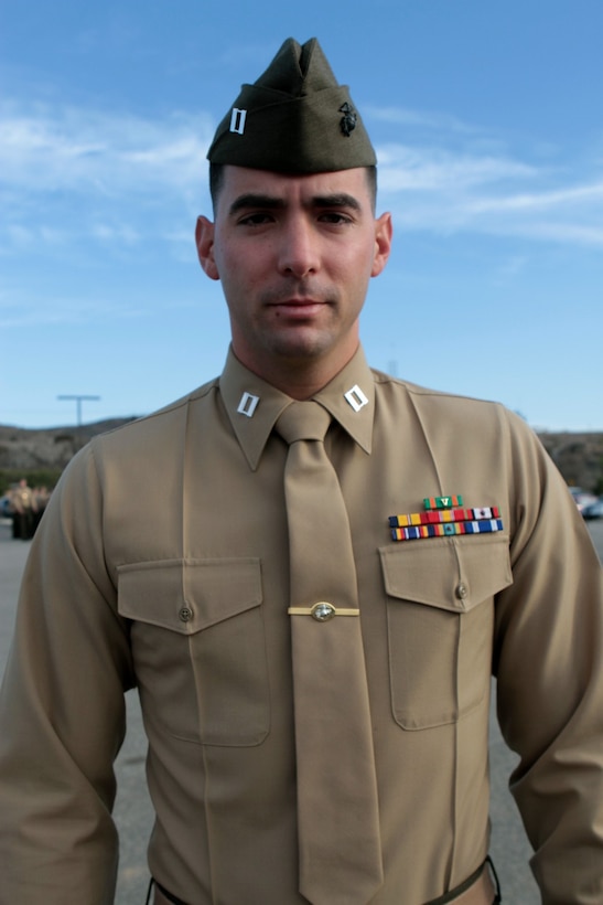 Captain Maxwell F. Bernstein, Weapons Company commander, 2nd Battalion, 4th Marine Regiment, was awarded the Lieutenant Col. Joseph R. “Bull” Fisher Award for superior leadership and motivation as a commissioned officer during an award ceremony at Marine Corps Base Camp Pendleton, Calif., Feb. 21, 2014. Bernstein, a 28-year-old native of Wilmette, Ill., and a 2004 graduate of Lake Forest Academy, led Marines during multinational exercises in Australia in 2013, including Exercise Talisman Sabre and Exercise Koolendong. As a first lieutenant, Bernstein served in a position usually filled by a higher-ranking major. His dedication helped the Marines succeed during an eight-month deployment to Okinawa, Japan, as part of the 31st Marine Expeditionary Unit. Bernstein is also a recipient of the Navy and Marine Corps Achievement Medal with combat V for valor, the Combat Action Ribbon and the Afghanistan Campaign Medal.
(U.S. Marine Corps photo by Sgt. Jacob H. Harrer / cleared for release)
