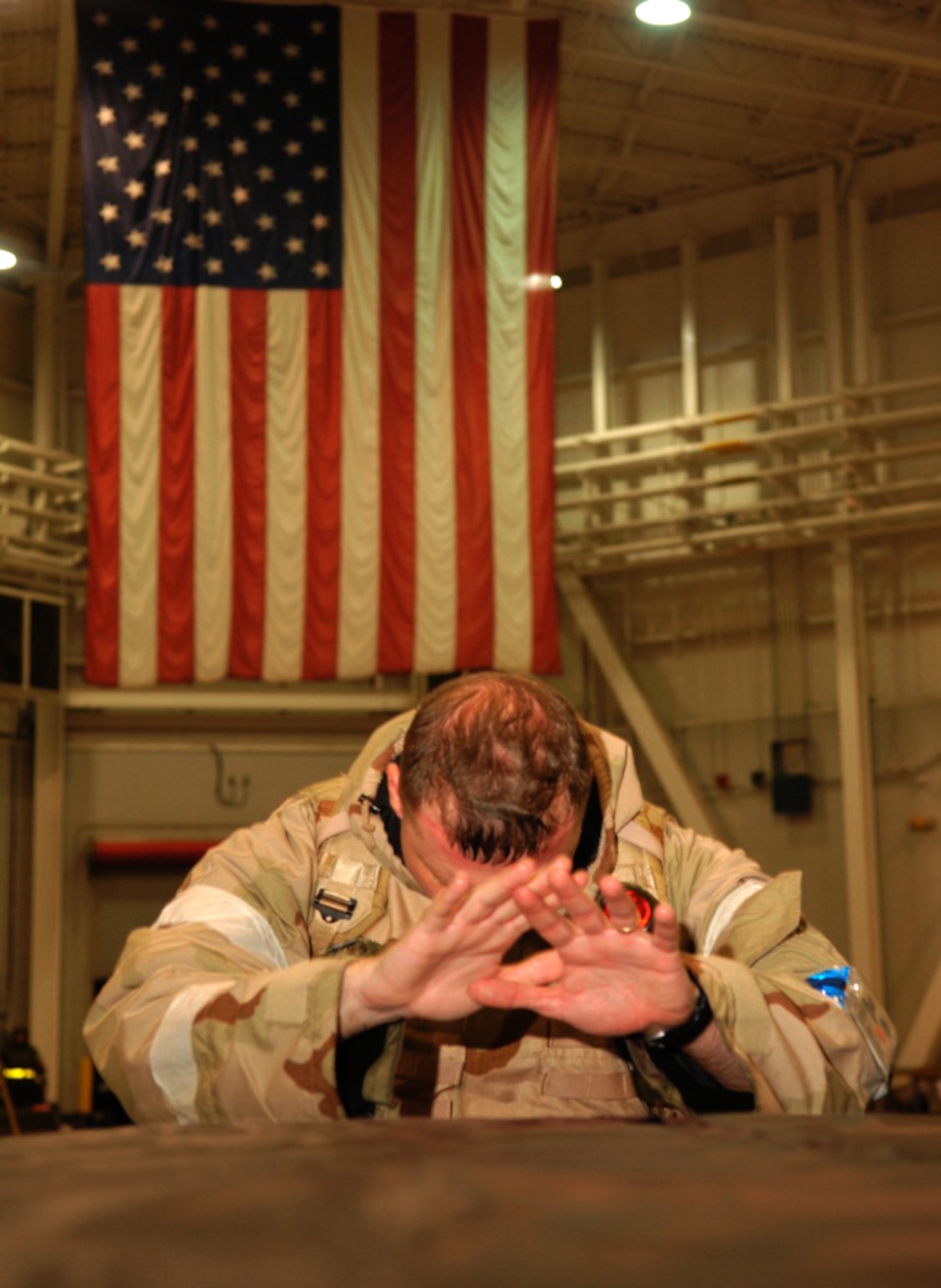 Maj.Dallas Little, 60th Air Mobility Wing chaplain, participates in a fly-away Operational Readiness Inspection in Gulf Port, Miss., in 2008. (courtesy photo)