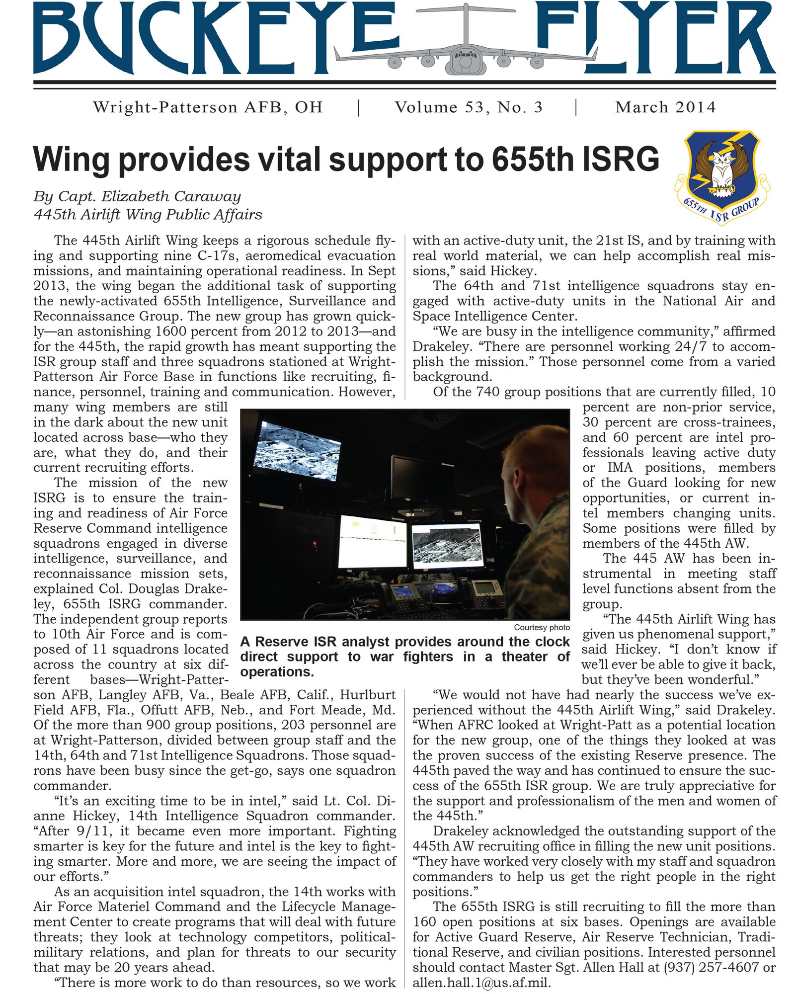 WRIGHT-PATTERSON AIR FORCE BASE, Ohio - The Buckeye Flyer is the official publication of the 445th Airlift Wing and includes eight pages of stories, photos and features. (U.S. Air Force photo) 

