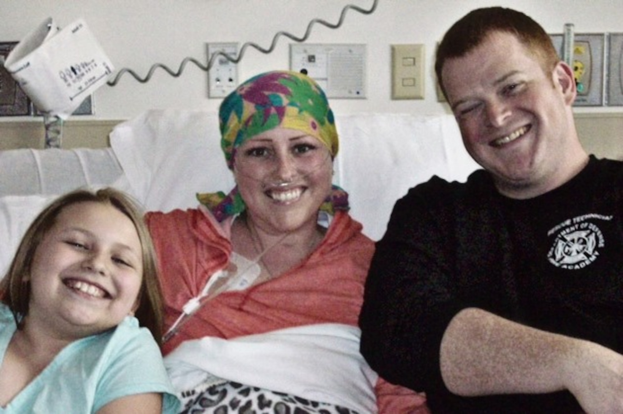 Known to be a fighter, Staff Sgt. Jennifer Vaughan said that she had a lot to live for that included her 10-year-old sister, Molly Zimmerly, and her brother, Staff Sgt. Andrew Vaughan, who inspired her to join the Air Force and who is a firefighter stationed at Whiteman Air Force Base, Mo.  She is also close to her fiance’s three children and her parents who helped her through this ordeal.  Members of her unit—Public Health Flight—were instrumental in cheering her up with visits and raising money for her family and for the Leukemia Lymphoma Society. (Courtesy photo)   