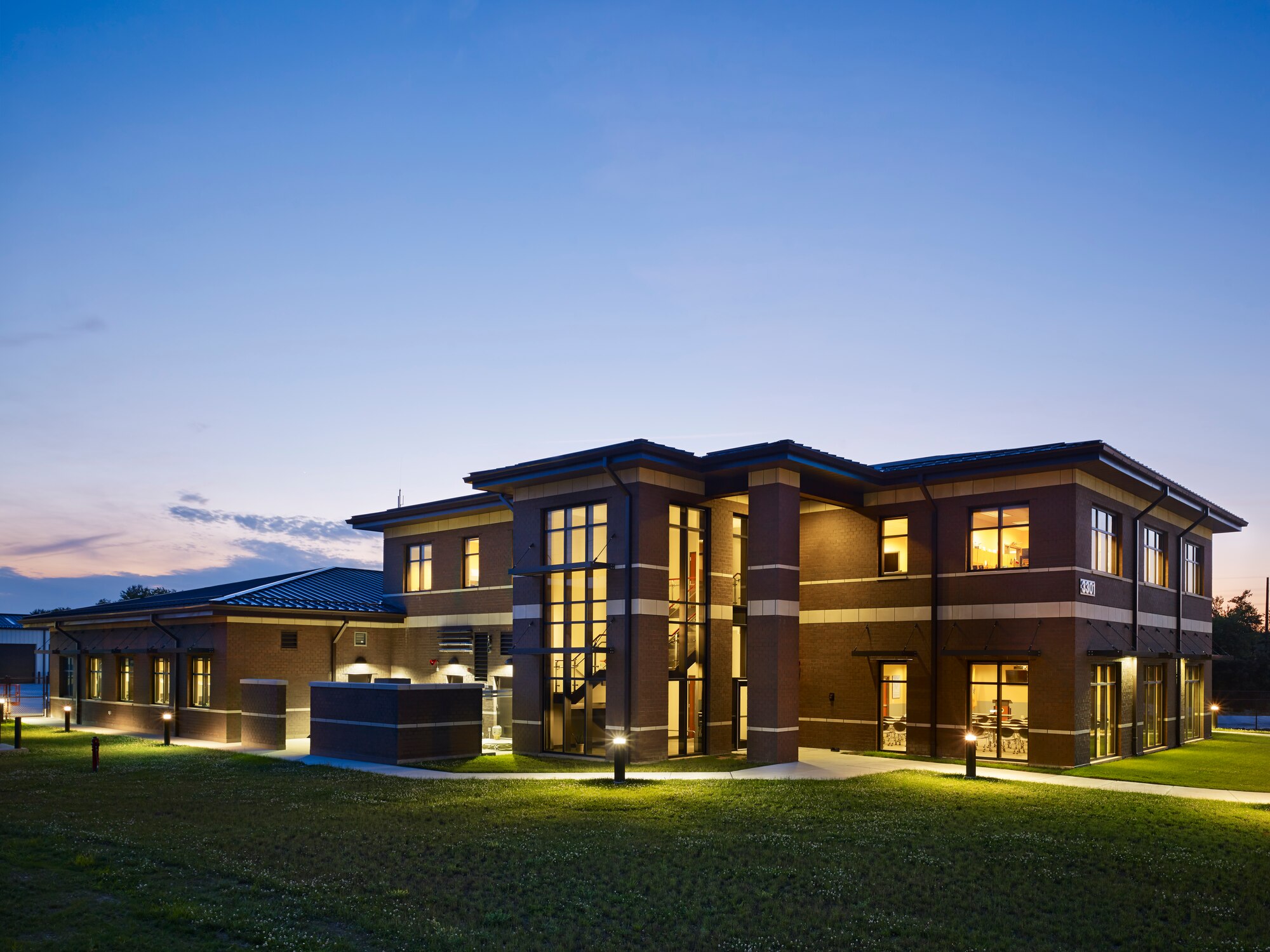 The civil engineer complex at Joint Base McGuire-Dix-Lakehurst; N.J.; is one of two designs earning top honors in the 2013 Design Awards announced Jan. 2; 2014. The Honor Award category recognizes the best in Air Force building design. In all; eight designs were recognized in three different award categories. (Courtesy photo)