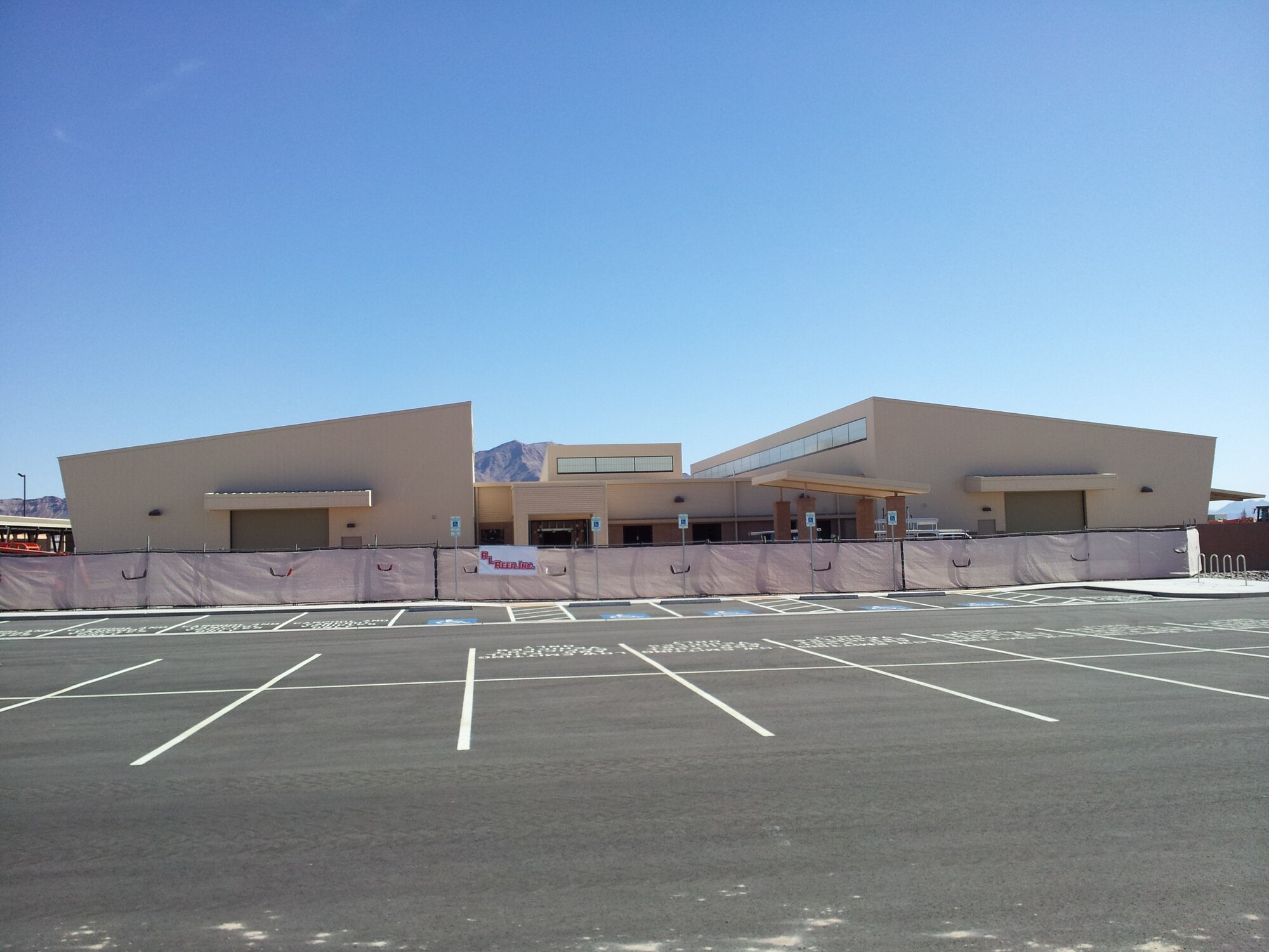 JOINT BASE SAN ANTONIO LACKLAND, Texas – Construction is nearing completion ahead of schedule on an aerospace ground equipment maintenance facility at Nellis Air Force Base, Nev. The facility will support the beddown of 36 F-35 Lightning II fighter jets at Nellis. (Courtesy photo)