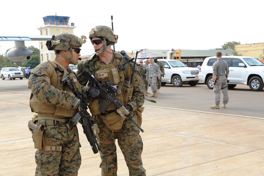 U.S. Marine Corps Capt. Thomas Wallin, Right, Commanding Officer For ...