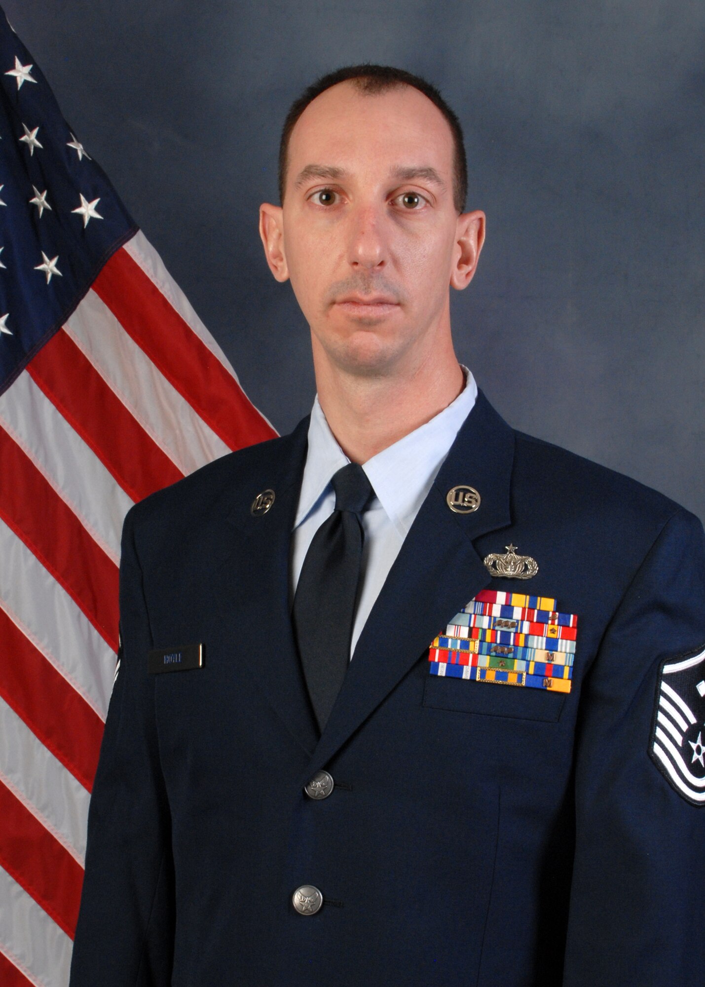 Master Sgt. Andrew Hoyle, 173rd Security Forces Squadron, was selected as the 2013 First Sgt. of the Year  for the 173rd Fighter Wing.  (U.S. Air National Guard photo by Tech. Sgt. Jefferson Thompson, released)