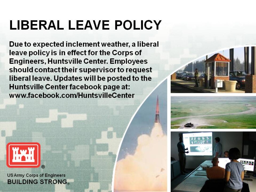 Due to inclement weather expected Jan. 7, a liberal leave policy is in effect.