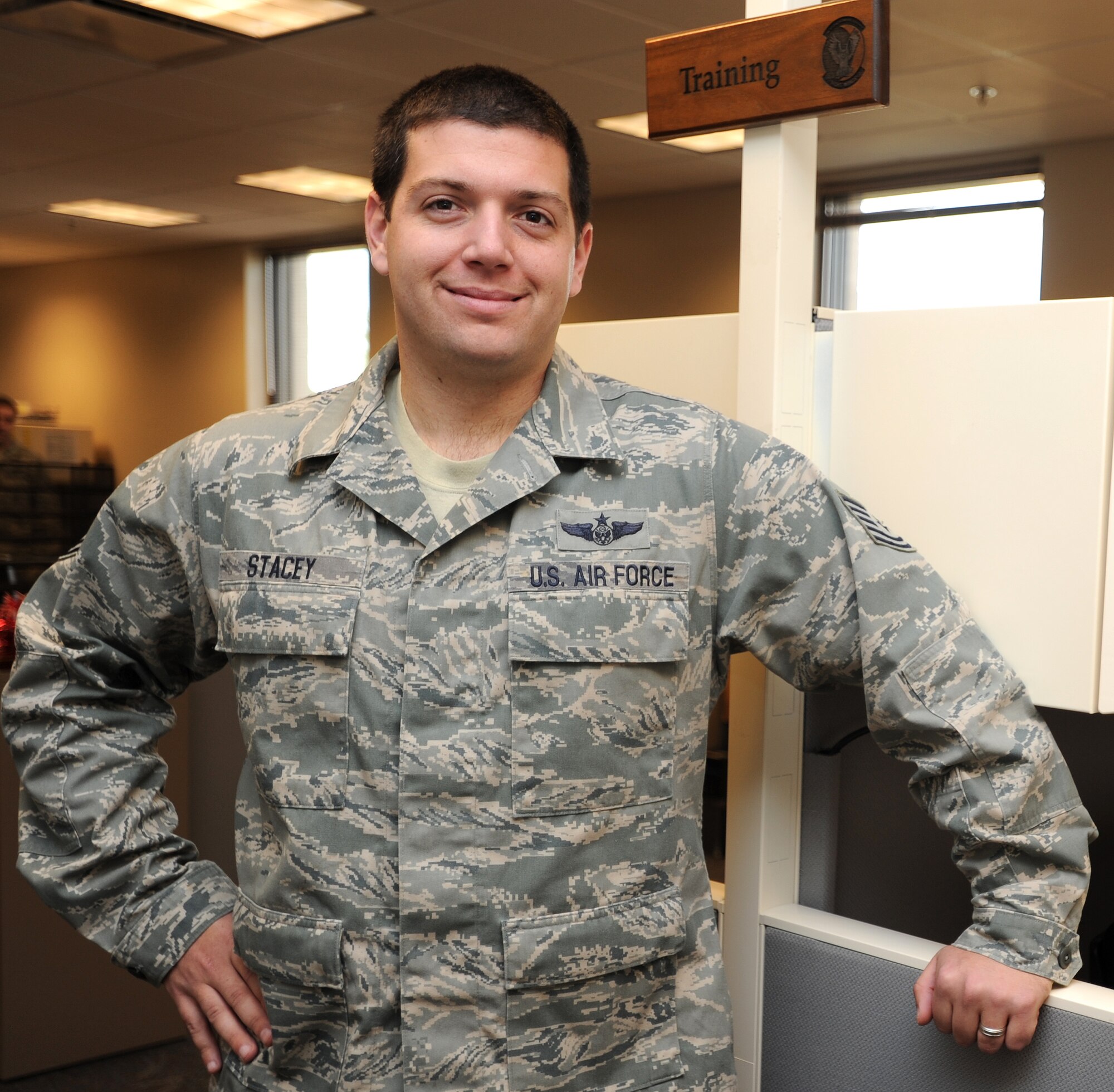 “I’m going on a gluten-free diet and plan to run seven half-marathons this year,” said Tech. Sgt. Spencer Stacey, 9th Special Operations Squadron loadmaster. (U.S. Air Force photo/Senior Airman Kentavist P. Brackin) 