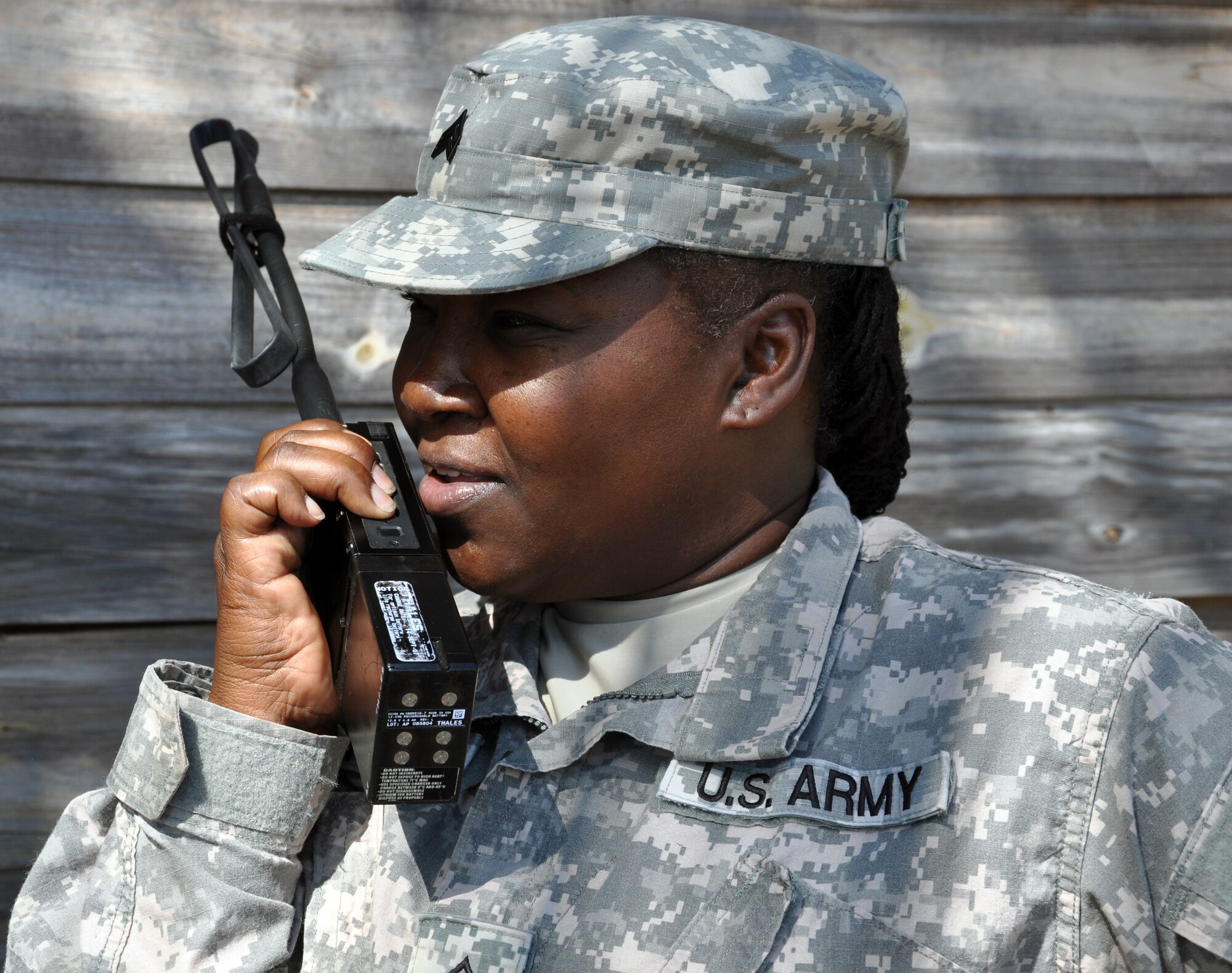 U.S. Army Sgt. Conchita Corbin-Nicks conducts a radio test on an AN/PRC-148 radio during a communication exercise (COMMEX) conducted by Joint Task Force-Bravo, Jan. 6, 2014. During the exercise, members of the task force were instructed on the operation of several types of communication equipment, and practiced using the equipment so they will be prepared to use it in a real-world scenario. (U.S. Air Force photo by Capt. Zach Anderson)
