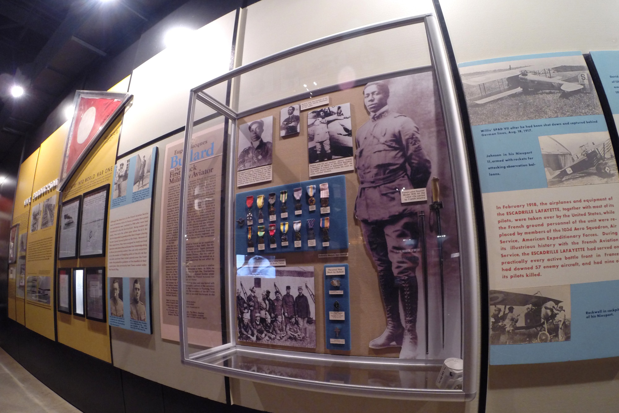 DAYTON, Ohio -- Eugene Jacques Bullard exhibit in the Early Years Gallery at the National Museum of the United States Air Force. (U.S. Air Force photo)
