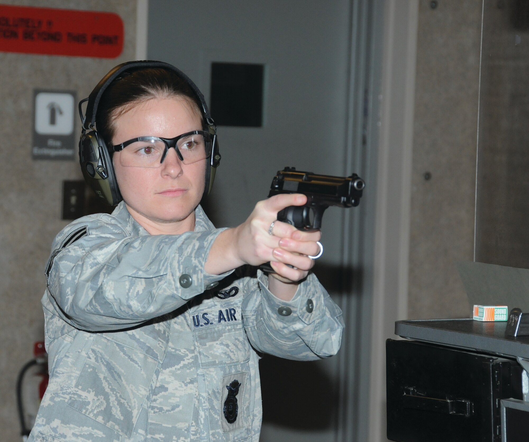 WRIGHT-PATTERSON AIR FORCE BASE, Ohio - Staff Sgt. Dawn Gettys, 445th Security Forces Squadron combat arms, is the January 2014 445th Airlift Wing Spotlight Performer. (U.S. Air Force photo/Tech. Sgt. Anthony Springer)
