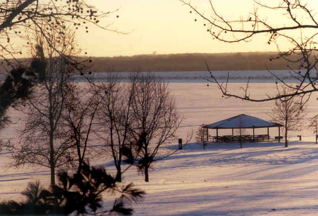 Snow covered Rend Lake, Jan. 7, 2014.