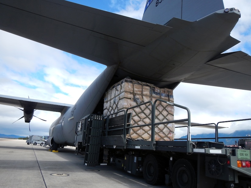 Members of Joint Task Force-Bravo's 612th Air Base Squadron offload, load, and refuel at C-130 Hercules aircraft at Soto Cano Air Base, Honduras, Jan. 8, 2014. The C-130 makes regular flights to Soto Cano to deliver supplies to the base, as well as to deliver items back to the United States. The 612 ABS provides a day and night, all-weather, C-5 capable airfield, base operations support, air traffic control, weather, crash and fire rescue, logistics and base civil engineers to support theater-wide USSOUTHCOM operations. (U.S. Air Force photos by Tech. Sgt. Stacy Rogers)
 