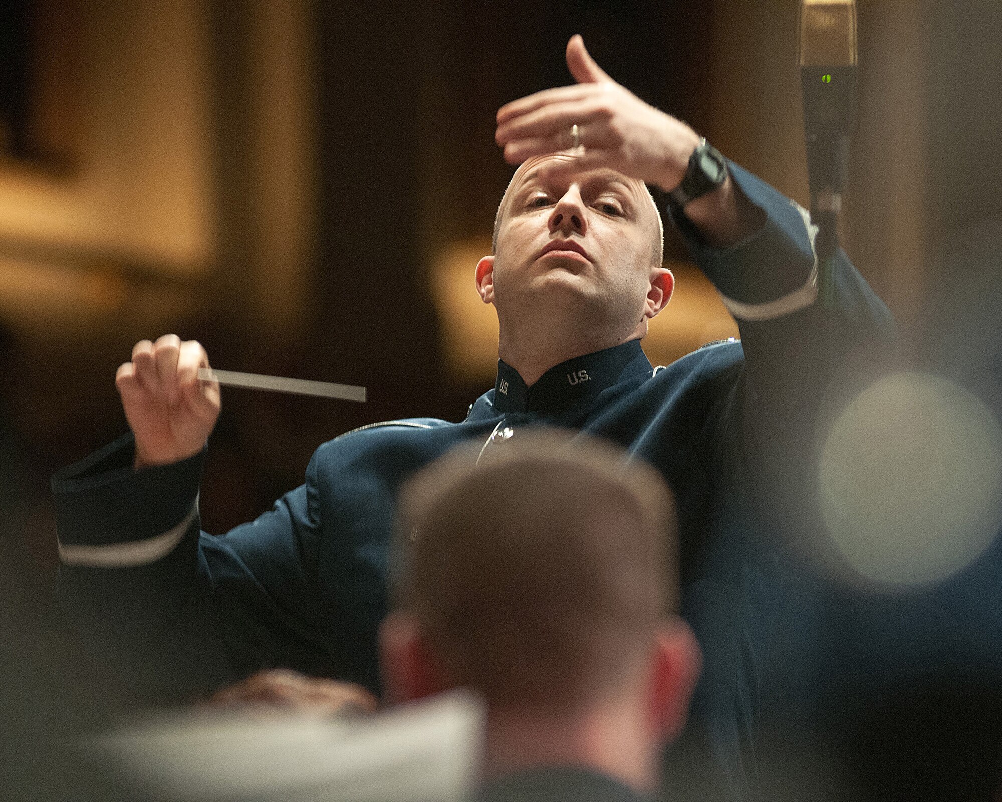 WORCESTER, Mass. – Capt. David Alpar, commander of the U.S. Air Force Band of Liberty, conducts the band’s final official concert at Mechanics Hall here. The band, which served the New England area for more than 25 years, was deactivated by the Air Force in a 2012 restructuring effort. (U.S. Air Force Photo by Rick Berry)