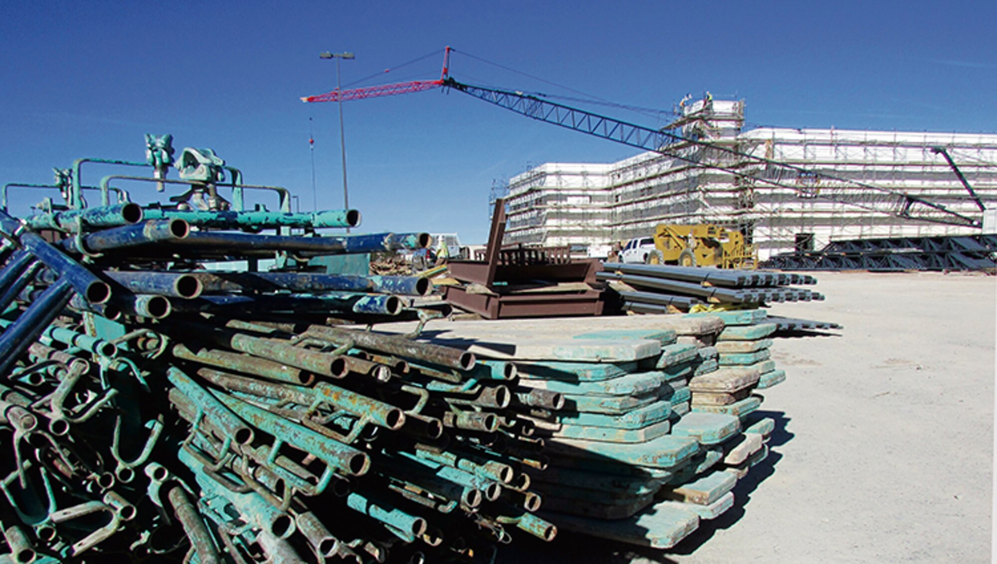 When it is completed, this building will house office and support nuclear sustainment and emergency response worldwide. Located on the north side of H Avenue, just west of Wyoming Boulevard, the construction contract for the office building is more than $21 million. (Photo by Jonathan Rejent)