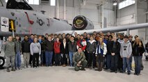 Members of the Black and Veatch Explorers Post pose during a tour here, on Jan. 11, 2014. The Explorers, a group for aspiring engineers, toured the 442nd FW, and got to get up-close-and-personal with the A-10 Thunderbolt II aircraft. The 442nd Fighter Wing is an A-10 Thunderbolt II Air Force Reserve unit at Whiteman Air Force Base, Mo. (U.S. Air Force Photo/Staff Sgt. Wesley Wright)