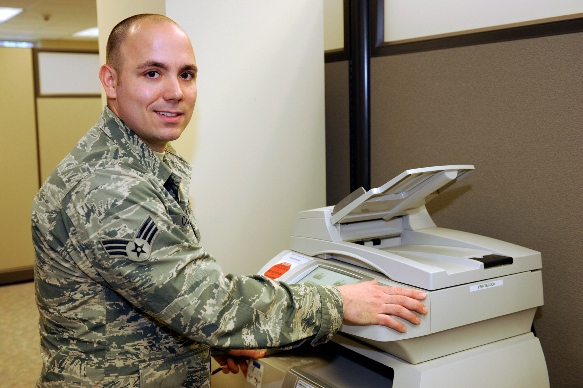 140100-Z-EZ686-002 Senior Airman Jeremy Collins of the 127th Comptroller Flight is busy keeping the financial business of base running smoothly at Selfridge Air National Guard Base, Mich., Jan. 11, 2014. Collins is working fulltime in Selfridge's finance department and planning on making the Air Guard a permanent part of his future. (U.S. Air National Guard photo by MSgt. David Kujawa)