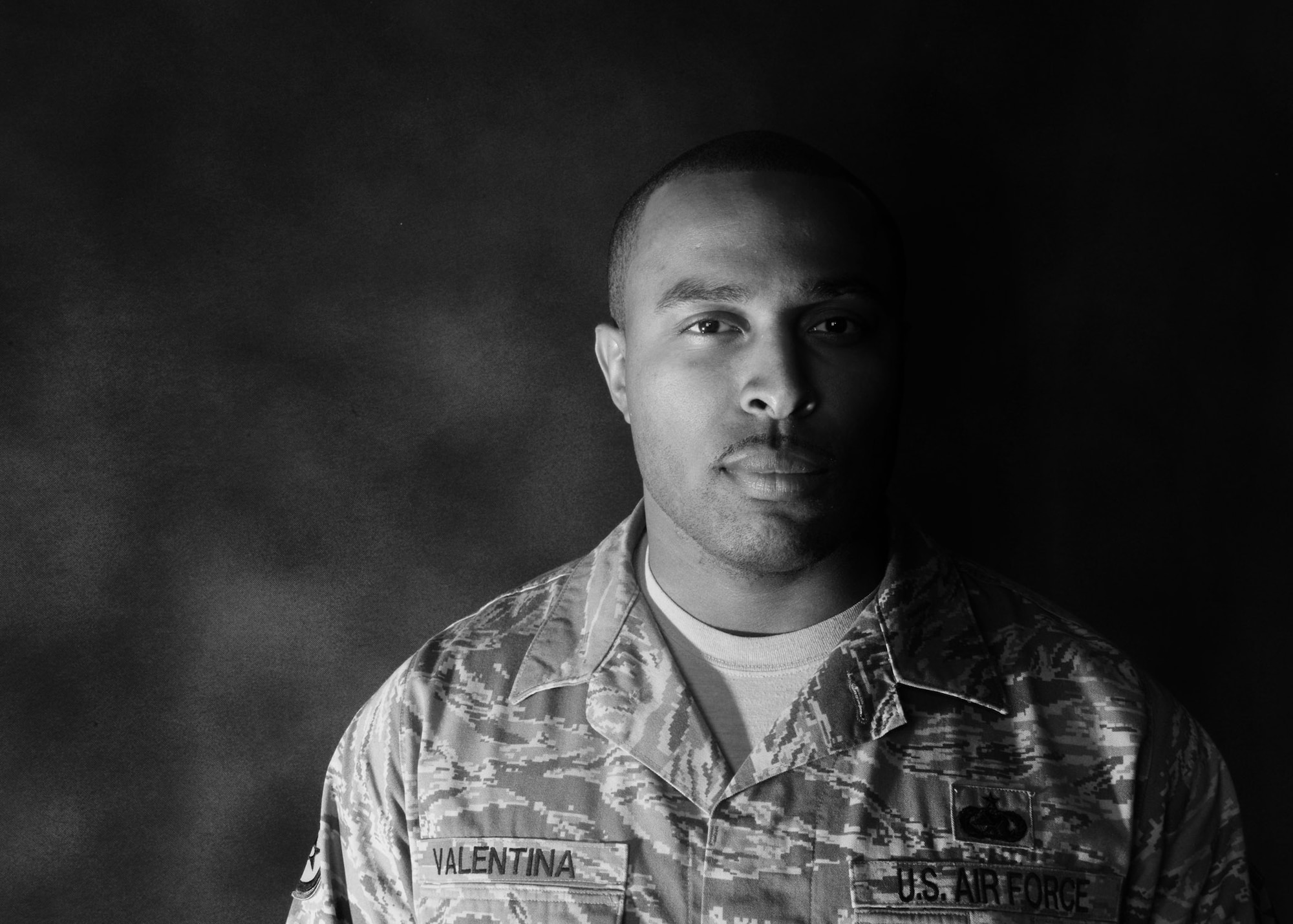 By the age of three, Staff Sgt. Lamar Valentina found himself in and out of group housing and foster homes in New York City. His father had abandoned him before birth and his mother was addicted to drugs. Valentina is a 31st Logistics Readiness Squadron equipment accountability element supervisor. (U.S. Air Force photo/Airman 1st Class Ryan Conroy) 