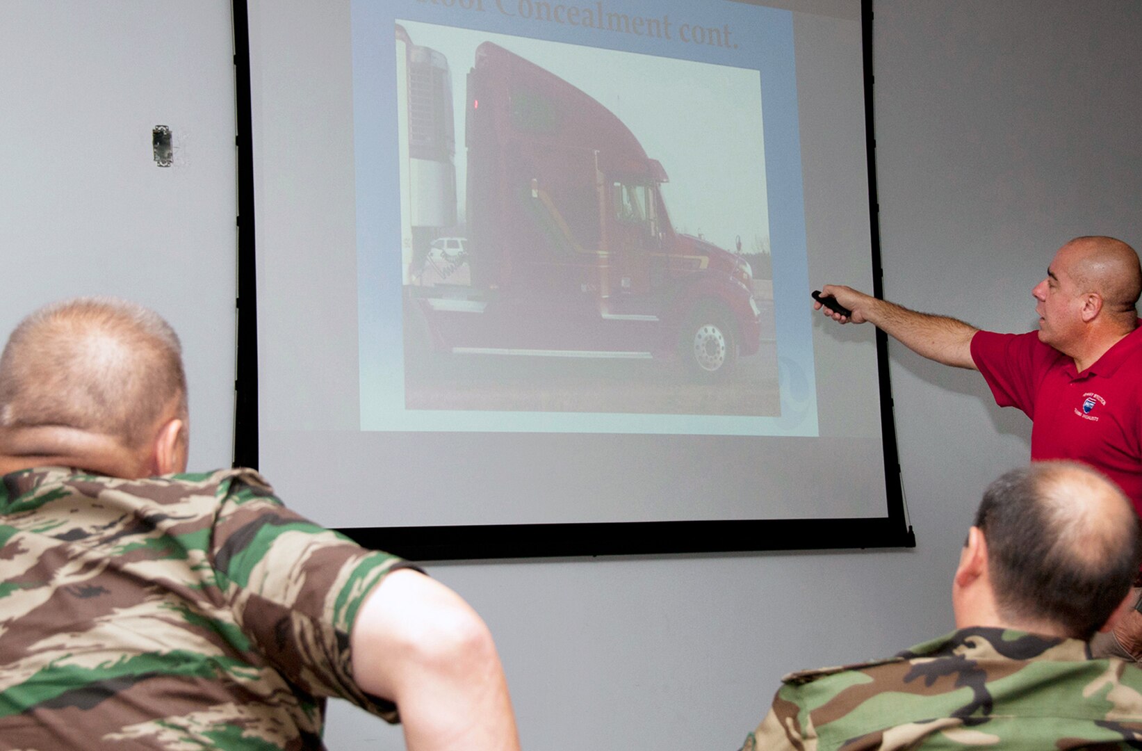 Kyrgyz Republic Drug Control Service and Border Service officers attend training at the Air National Guard Combat Readiness Training Center in Gulfport, Miss., Sept. 1-10, 2013. The Kyrgyz Republic personnel were in the United States for a counternarcotics information exchange with U.S. subject matter experts in counternarcotics and highway interdiction.