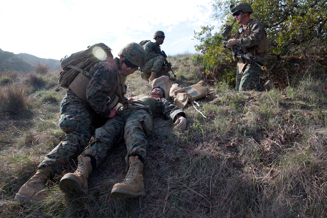 Special Operations Training Group hosted a helicopter raid training exercise for Marines from 3rd Battalion, 5th Marines aboard Camp Pendleton, Calif., Dec. 17, in preparation for their assignment to the 31st Marine Expeditionary Unit, scheduled to depart next year. The raid challenged Marines both physically and mentally with rugged terrain and a resistant enemy force.