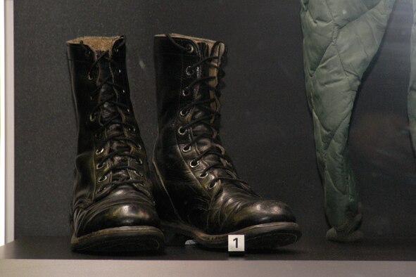 DAYTON, Ohio - Items from the loss of B-52G "BRASS 02" on display in the Southeast Asia War Gallery at the National Museum of the U.S. Air Force. (U.S. Air Force photo)
