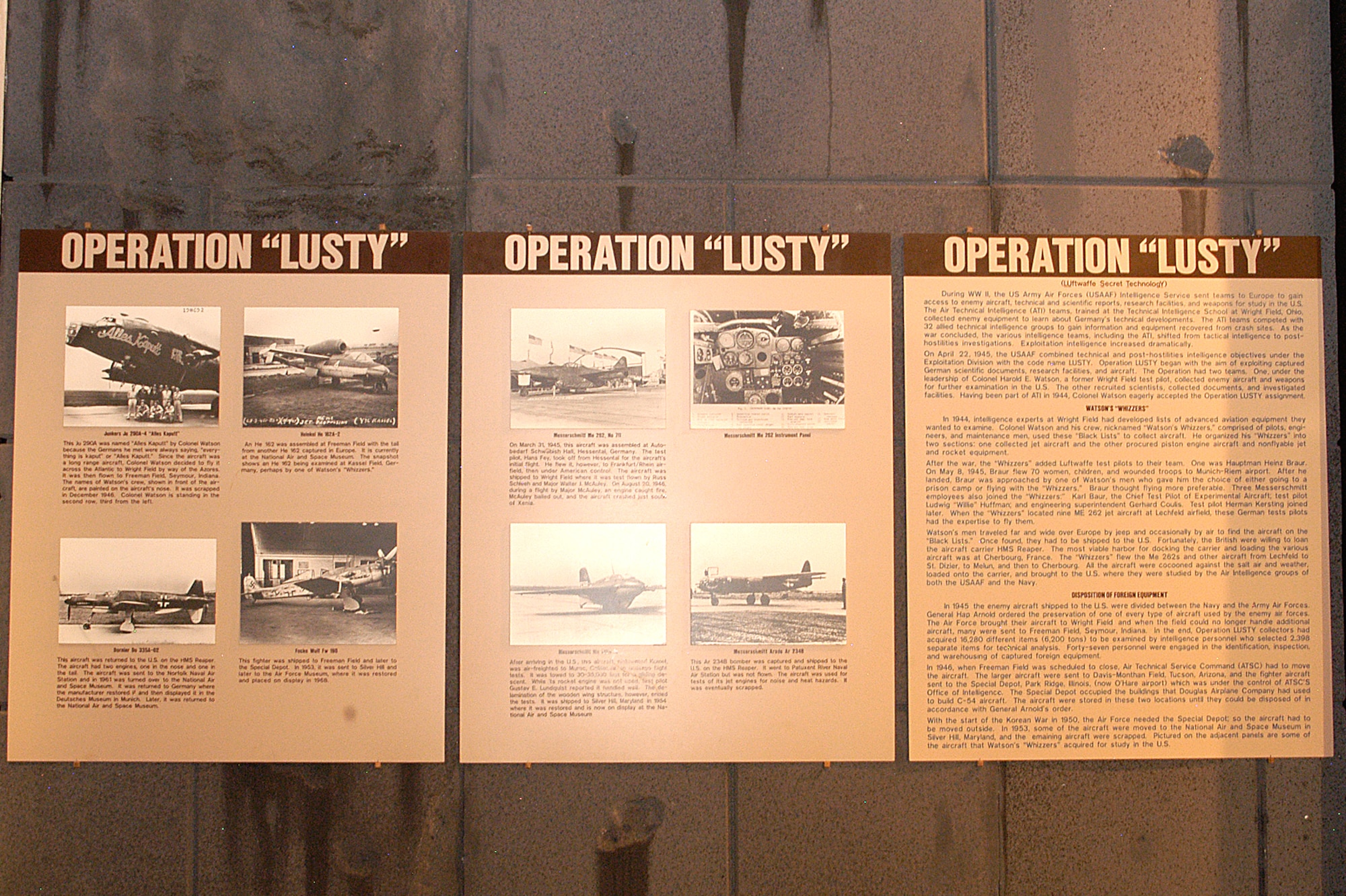 DAYTON, Ohio -- Operation Lusty exhibit in the World War II Gallery at the National Museum of the U.S. Air Force. (U.S. Air Force photo) 