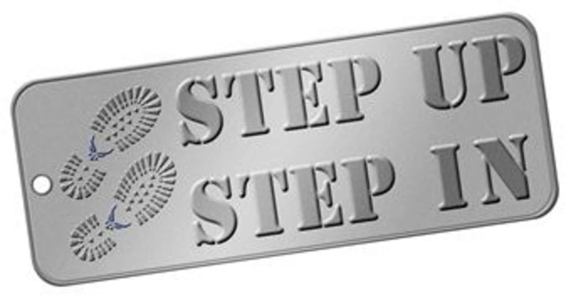 Step Up, Step In. (Graphic image of U.S. Air Force)